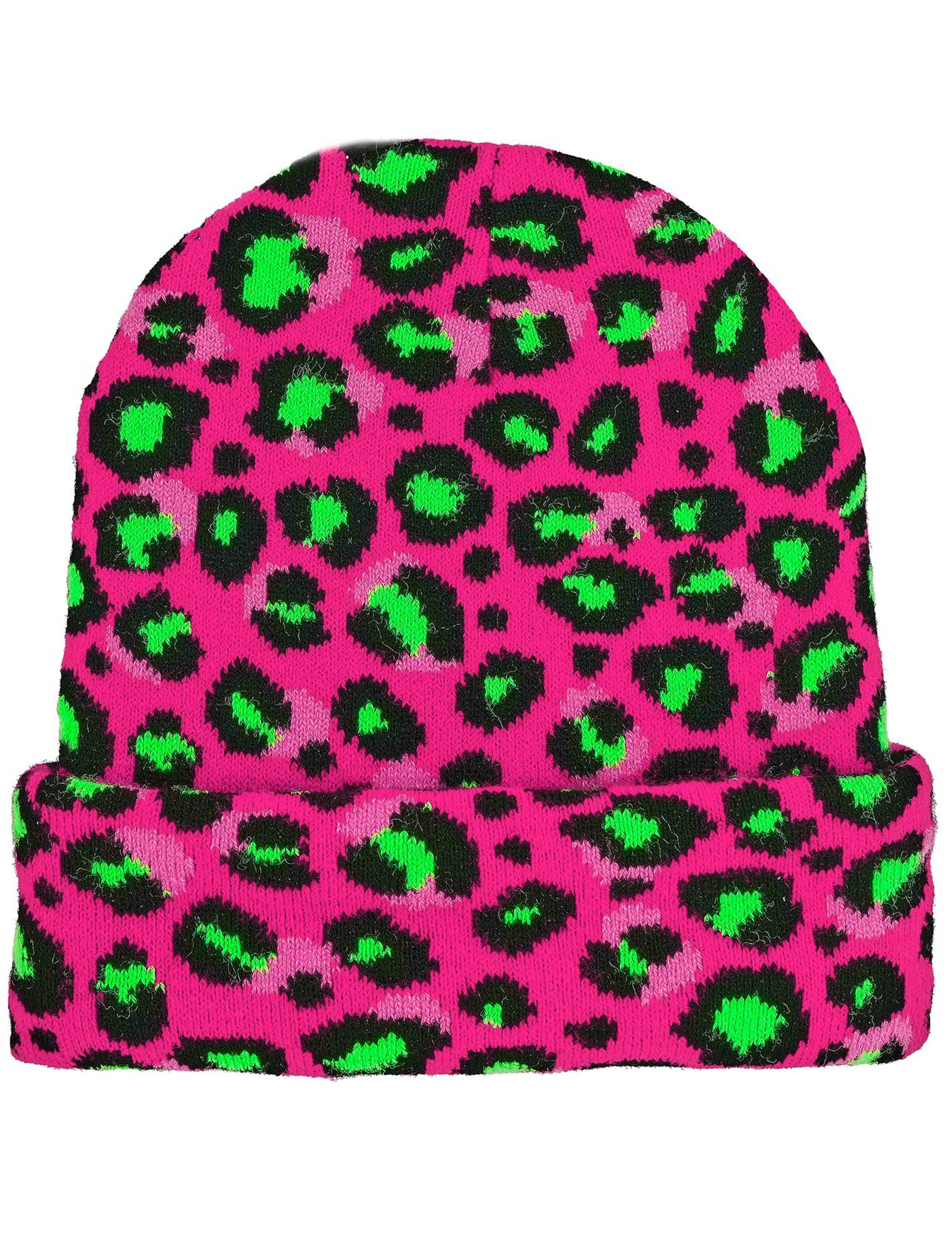 Beanie Après-Ski mit UV-Effekt neonpink