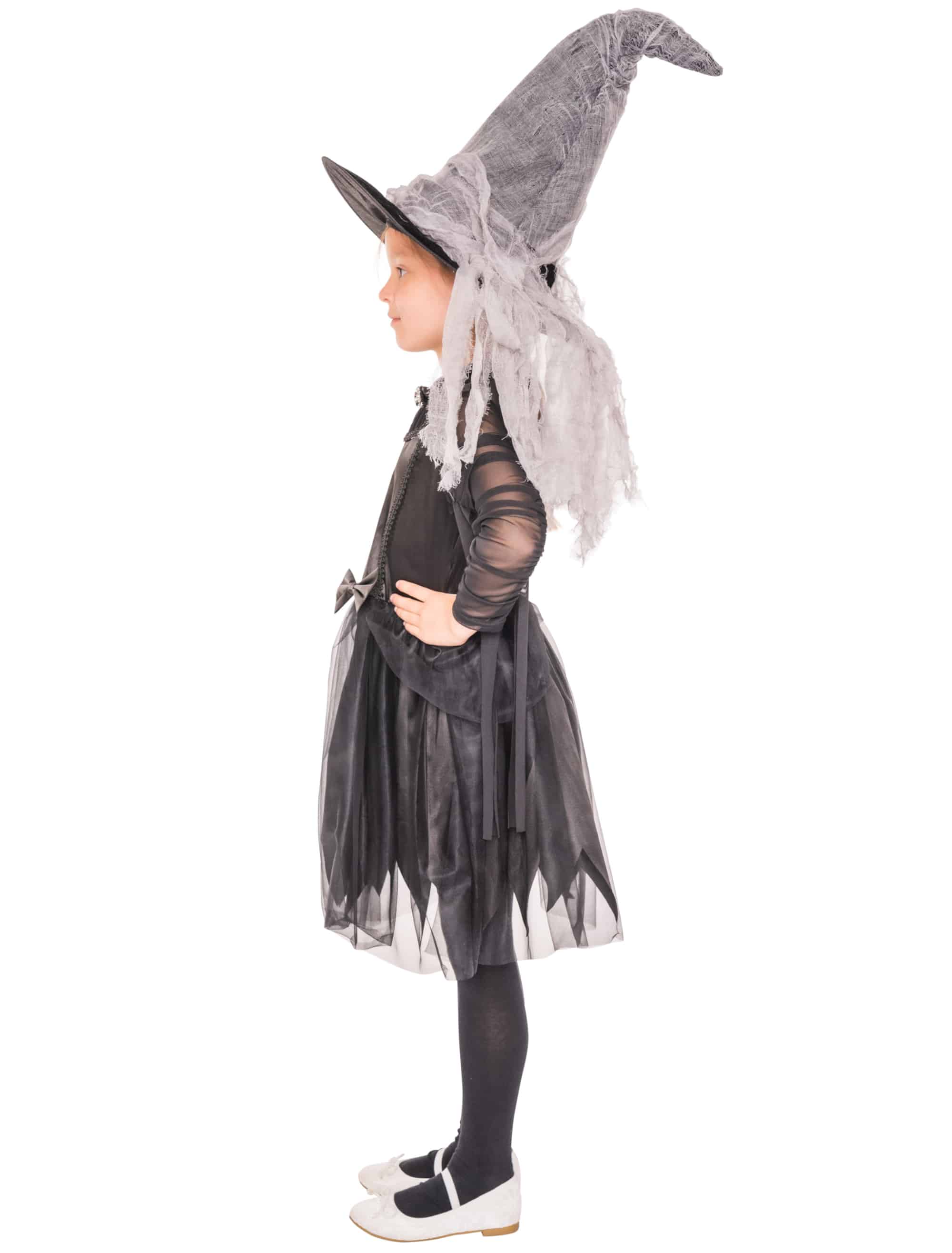 Kleid Hexe Kinder Mädchen schwarz 140