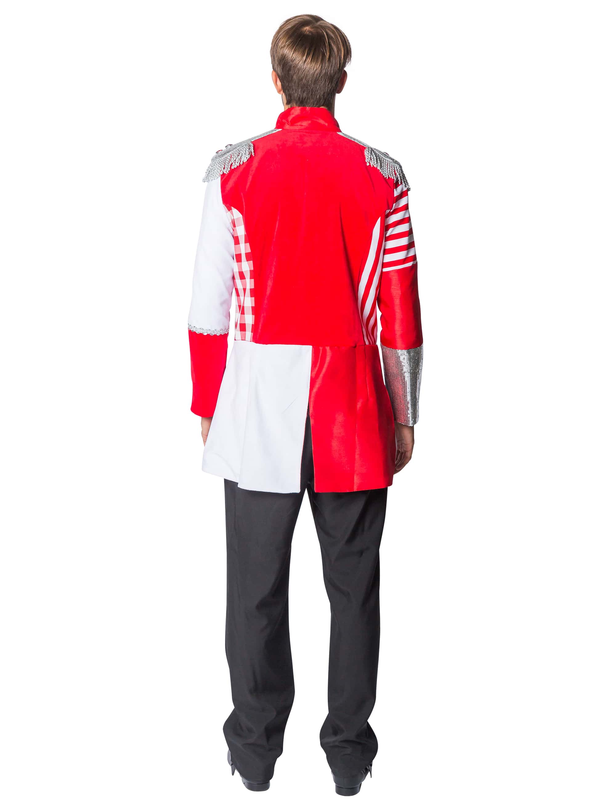 Mantel deluxe Herren rot/weiß S