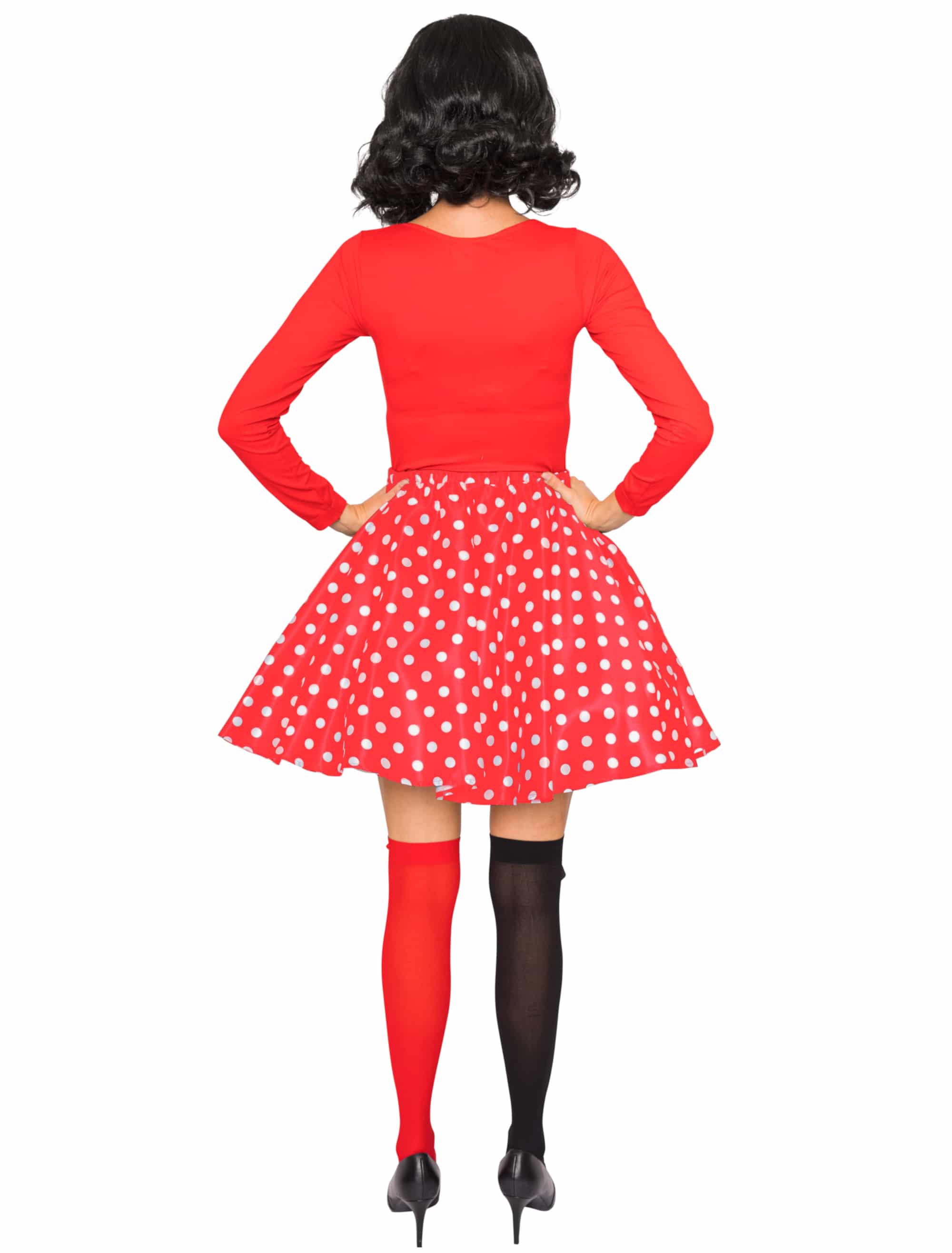 Rock mit weißen Punkten Damen rot/weiß L/XL