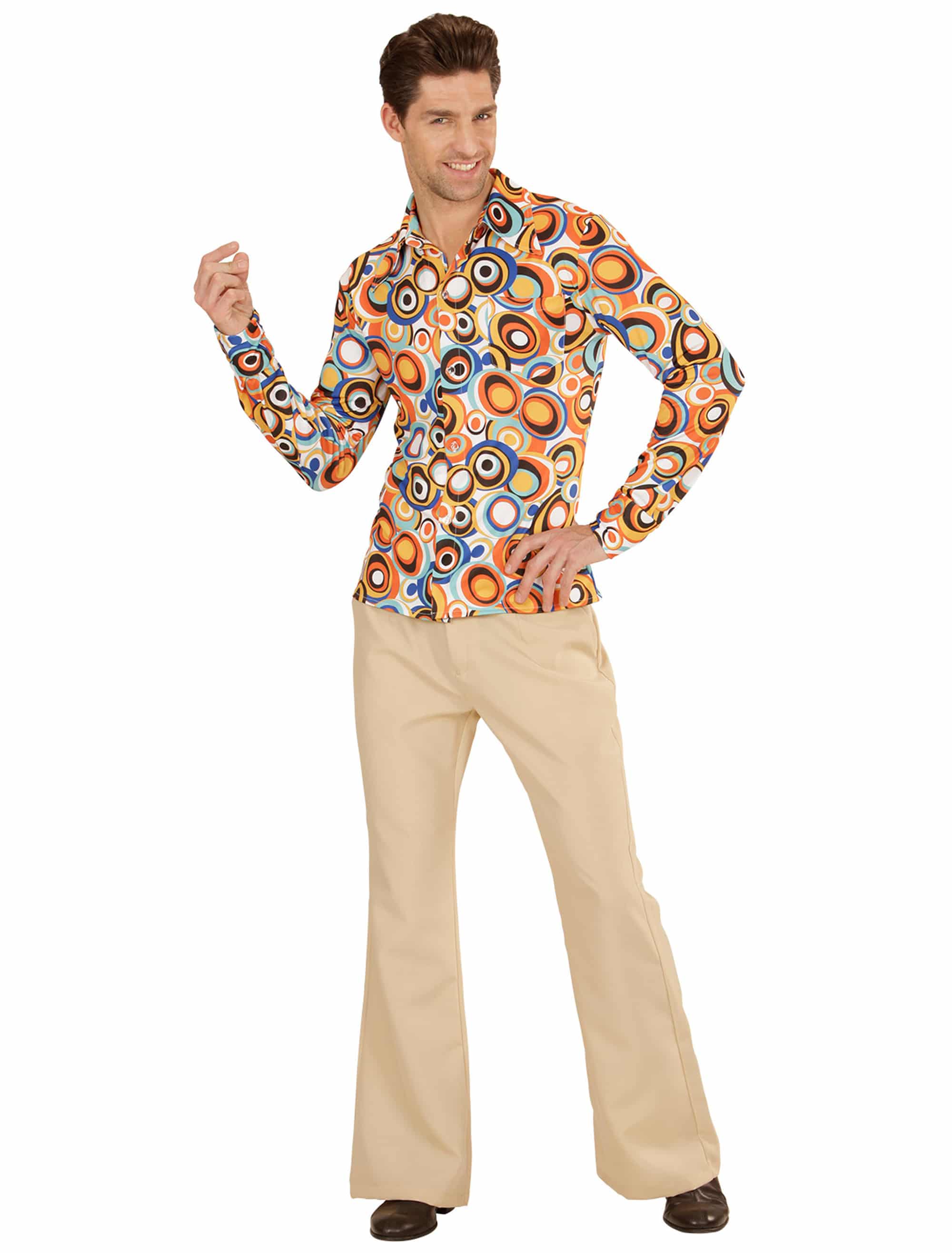 Hemd Bubbles 70er Jahre Herren bunt S/M