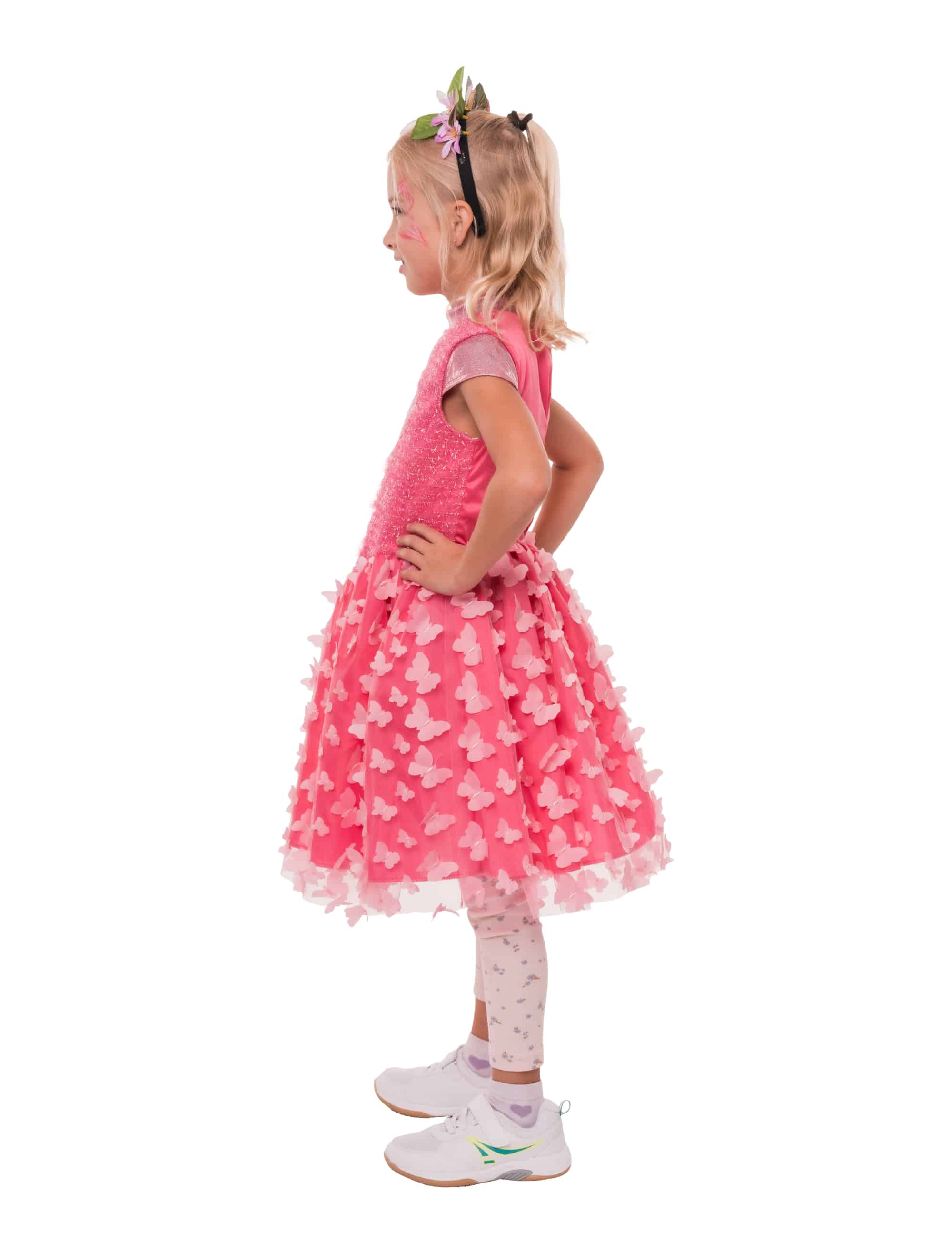 Kleid Schmetterling Kinder pink 6-8 Jahre