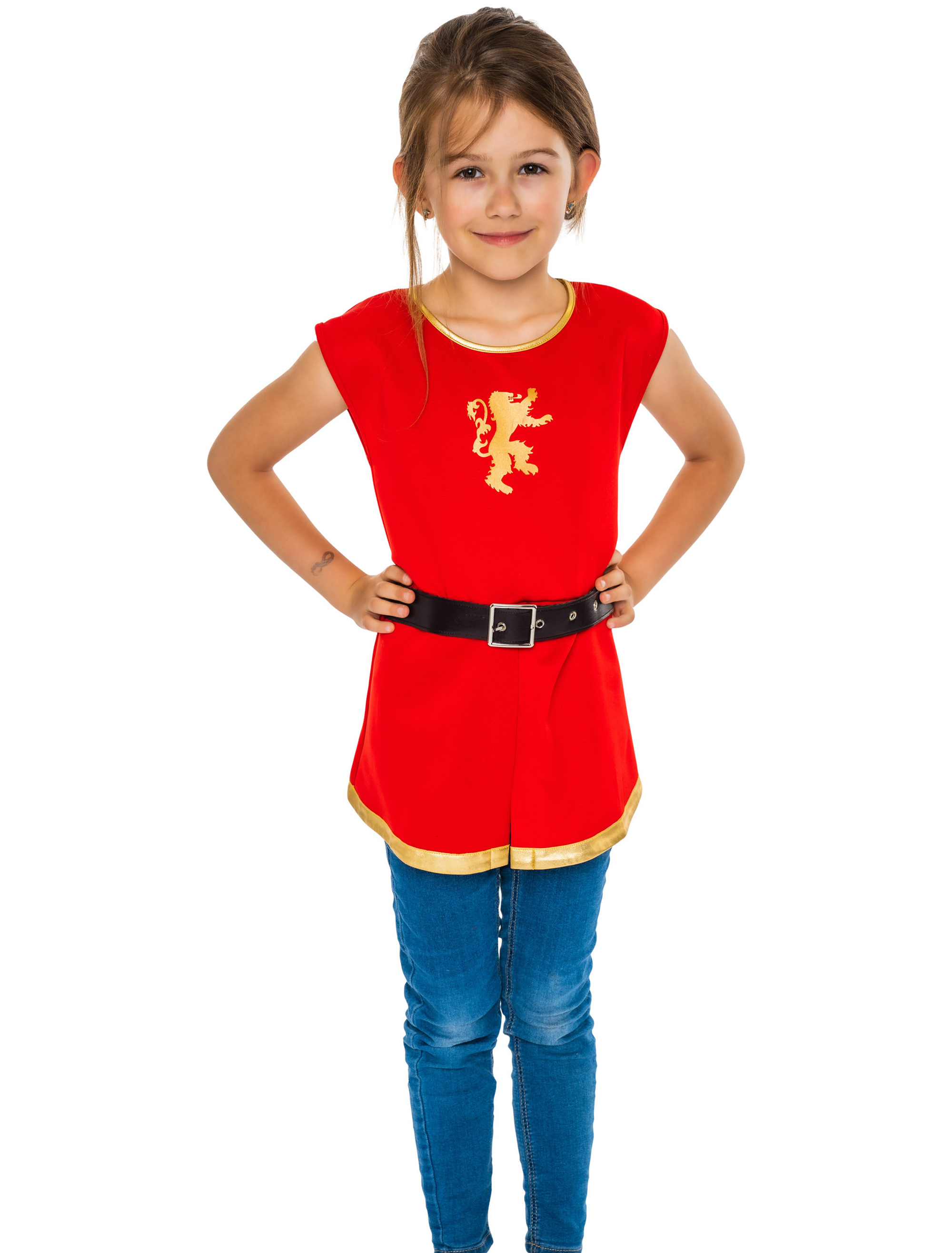 Weste mit Gürtel Ritter 2-tlg. rot 98-104
