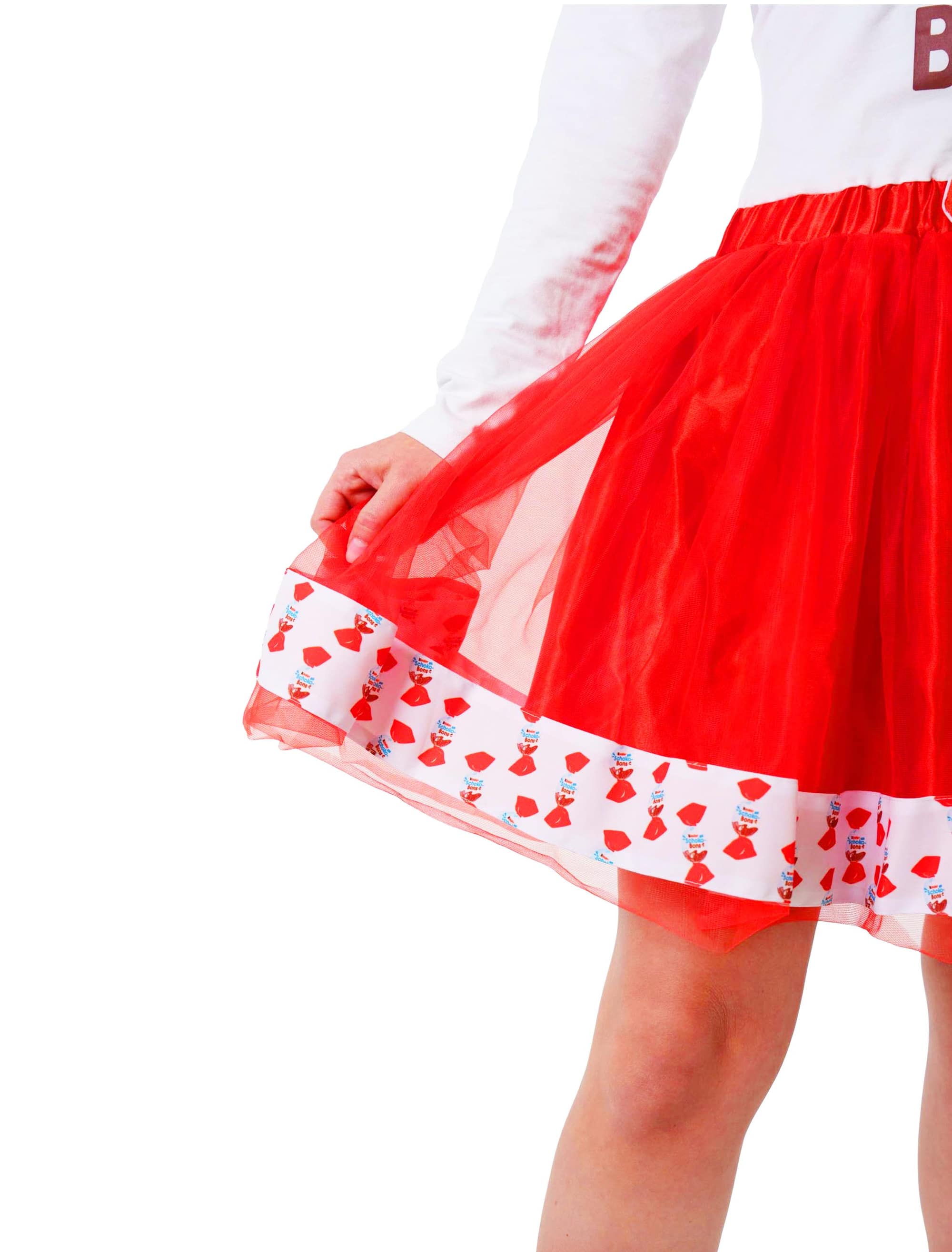 Kleid langarm kinder Schoko-Bons Damen rot/weiß L