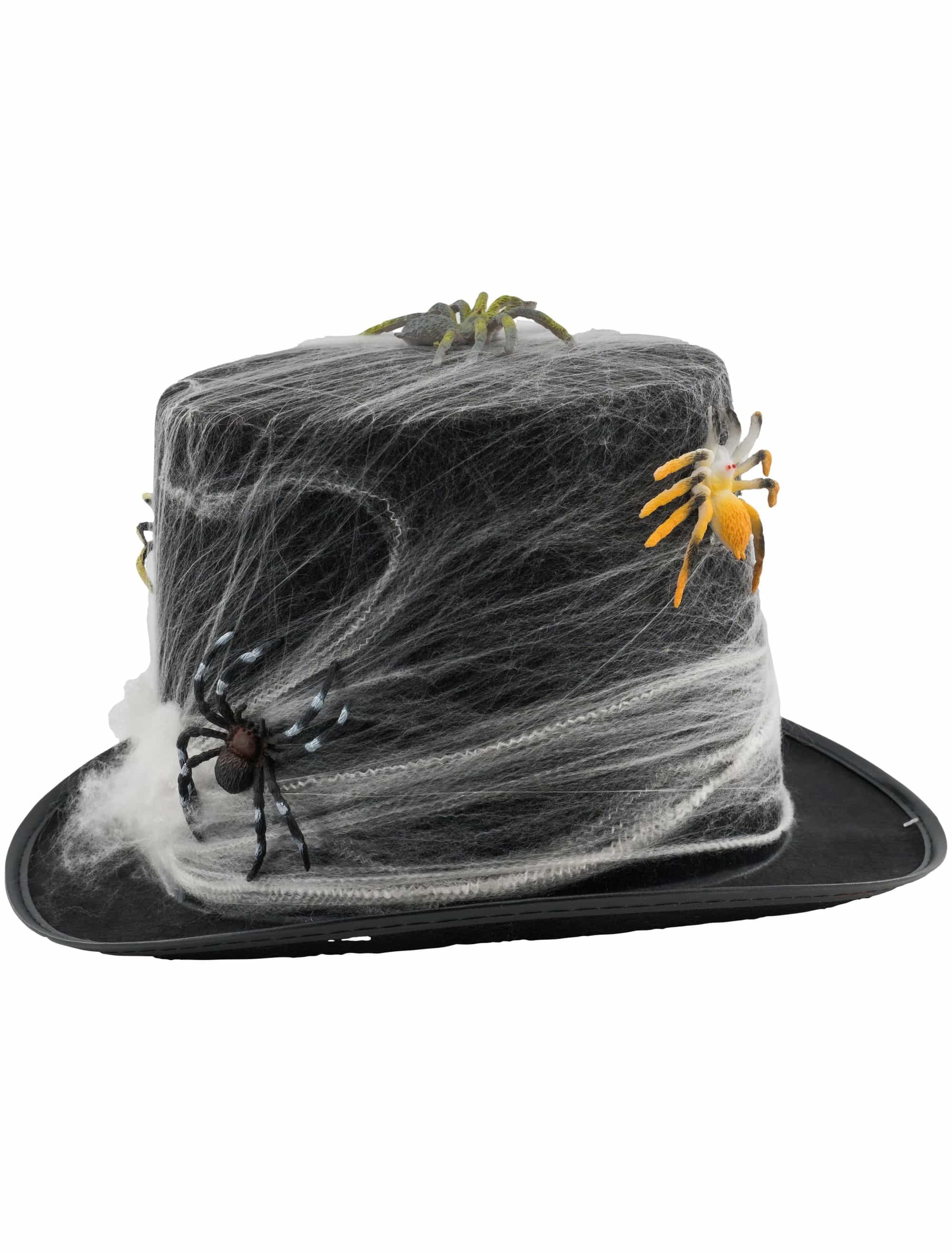Zylinder mit Spinnennetzen schwarz 59