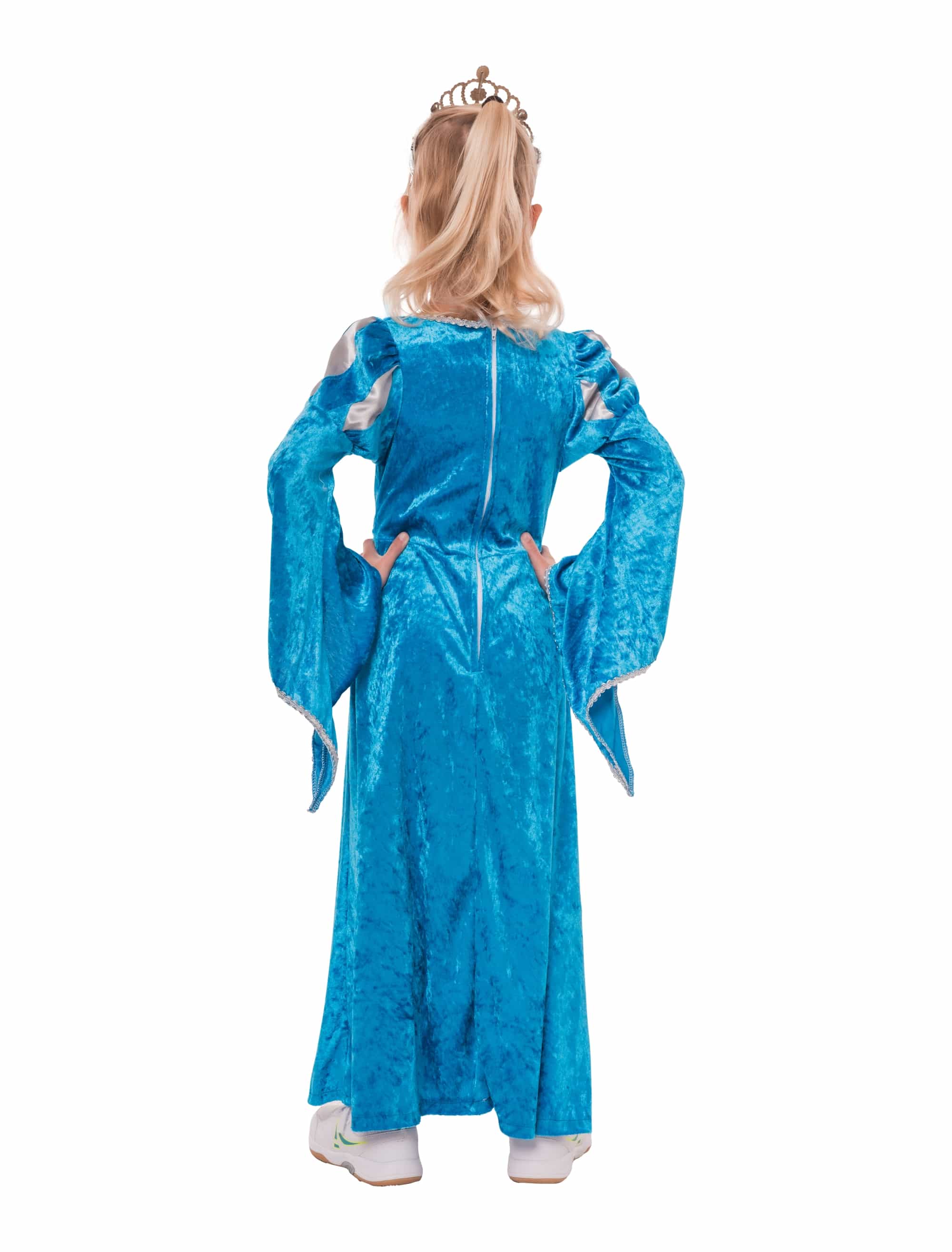 Kleid Burgfräulein Kinder blau/silber 128