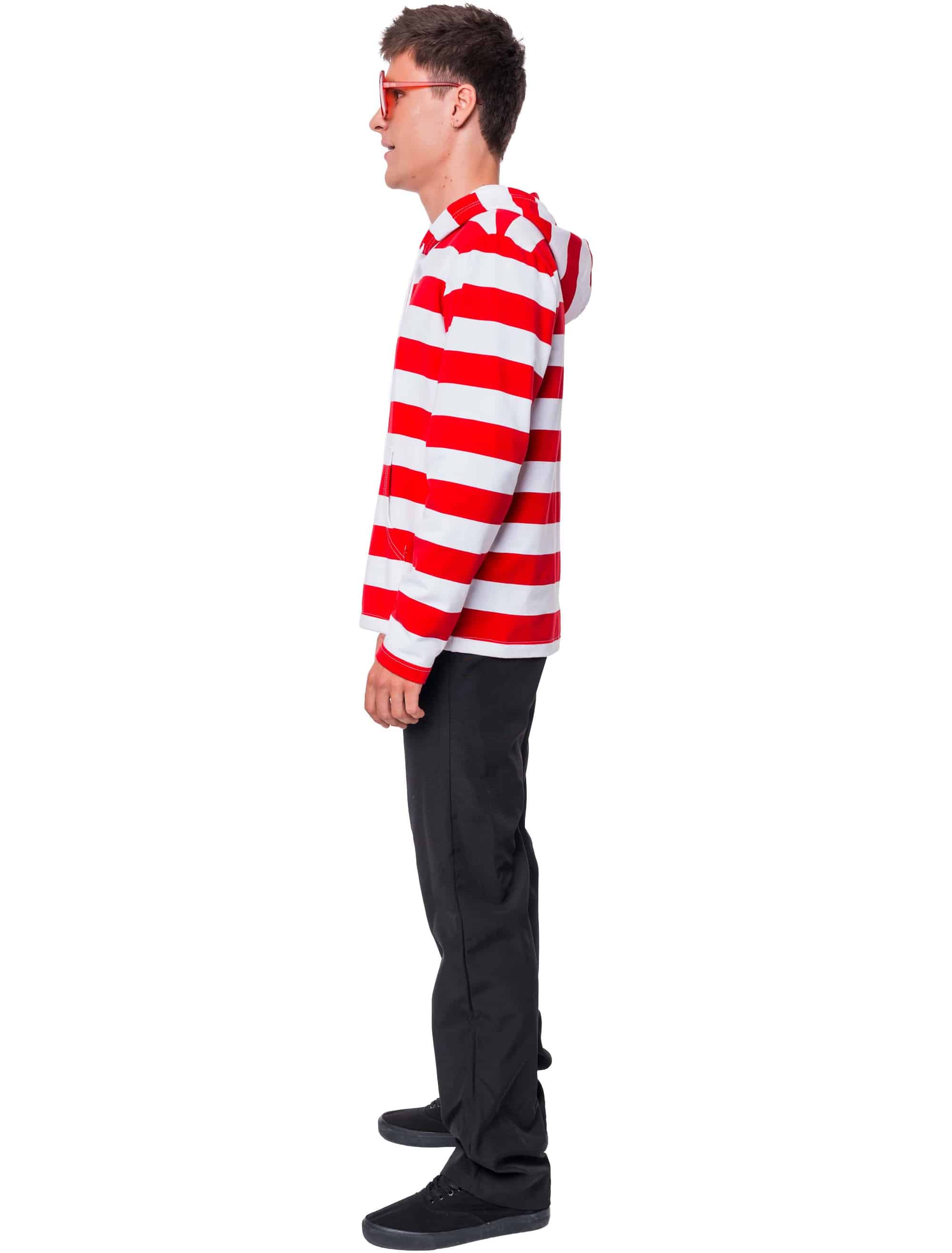 Hoodie Gestreift rot/weiß 4XL/5XL