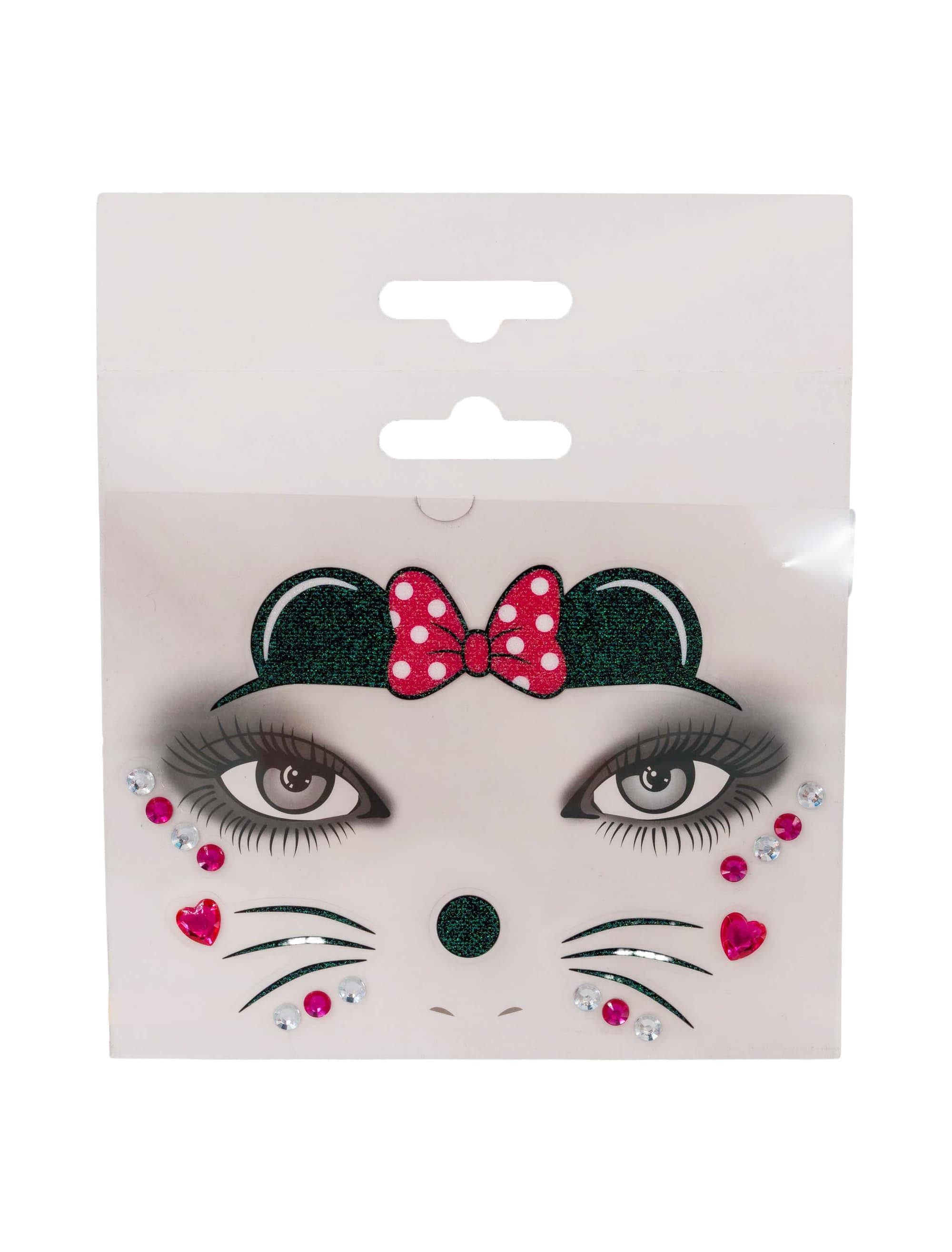 Gesichtstattoo Maus pink/schwarz
