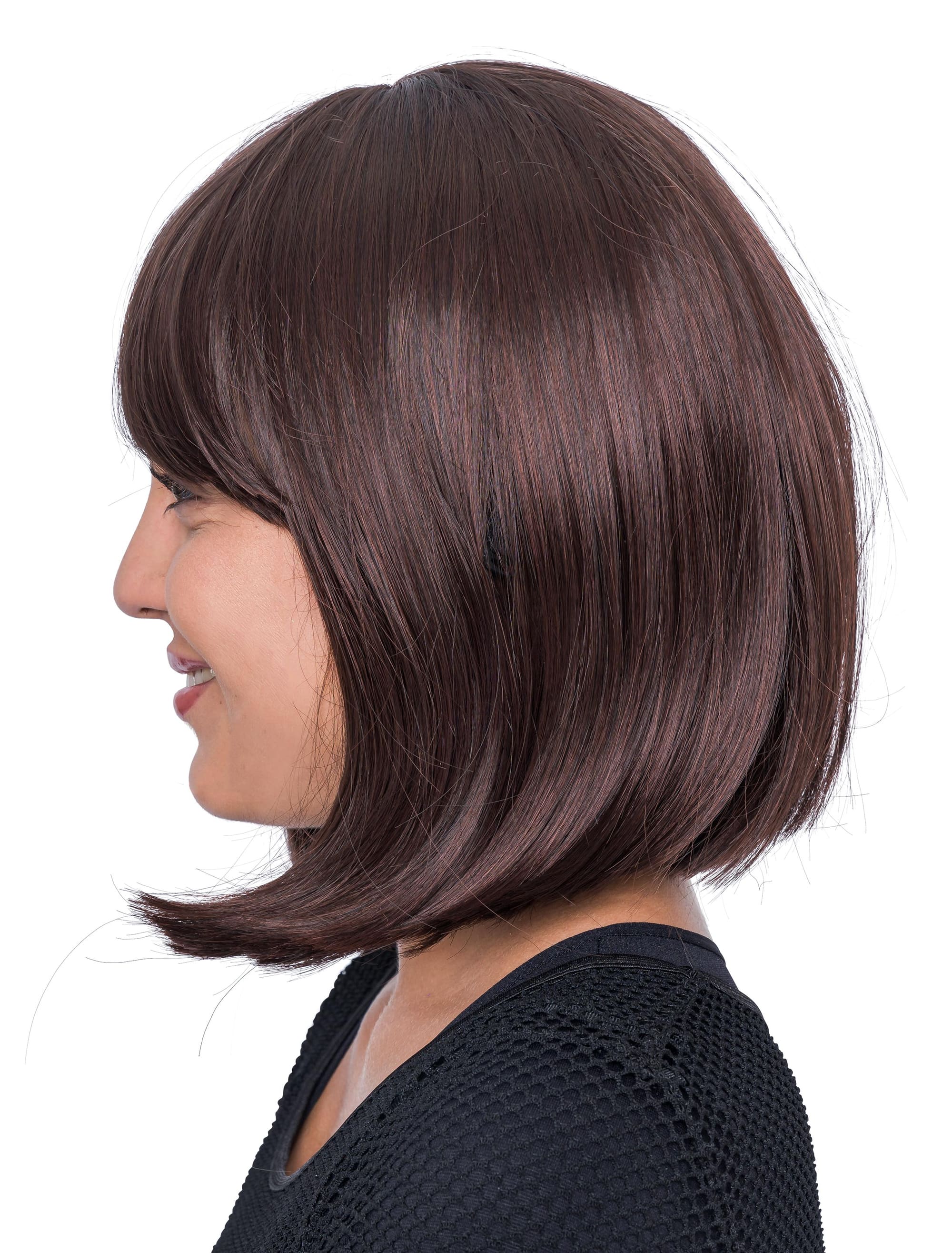 Perücke Bob mit Bangs braun one size