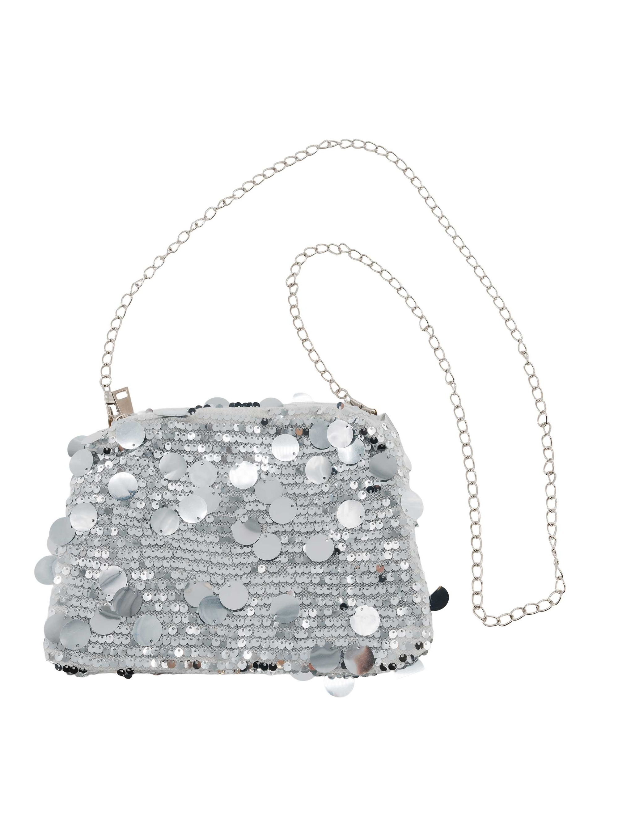 Tasche Pailletten silber