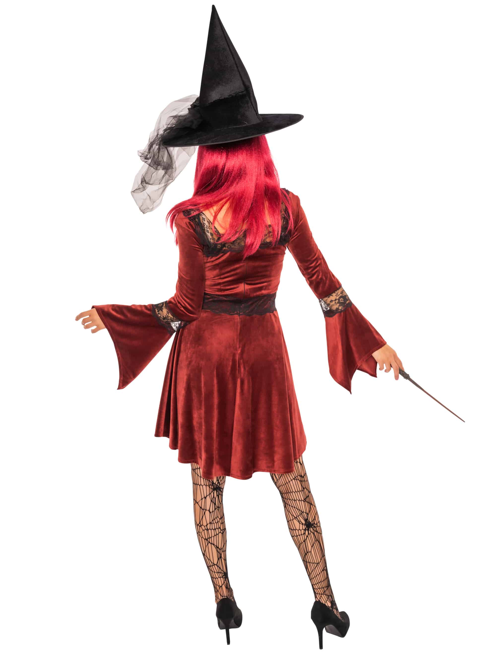 Kleid mit Spitze Damen rot 3XL