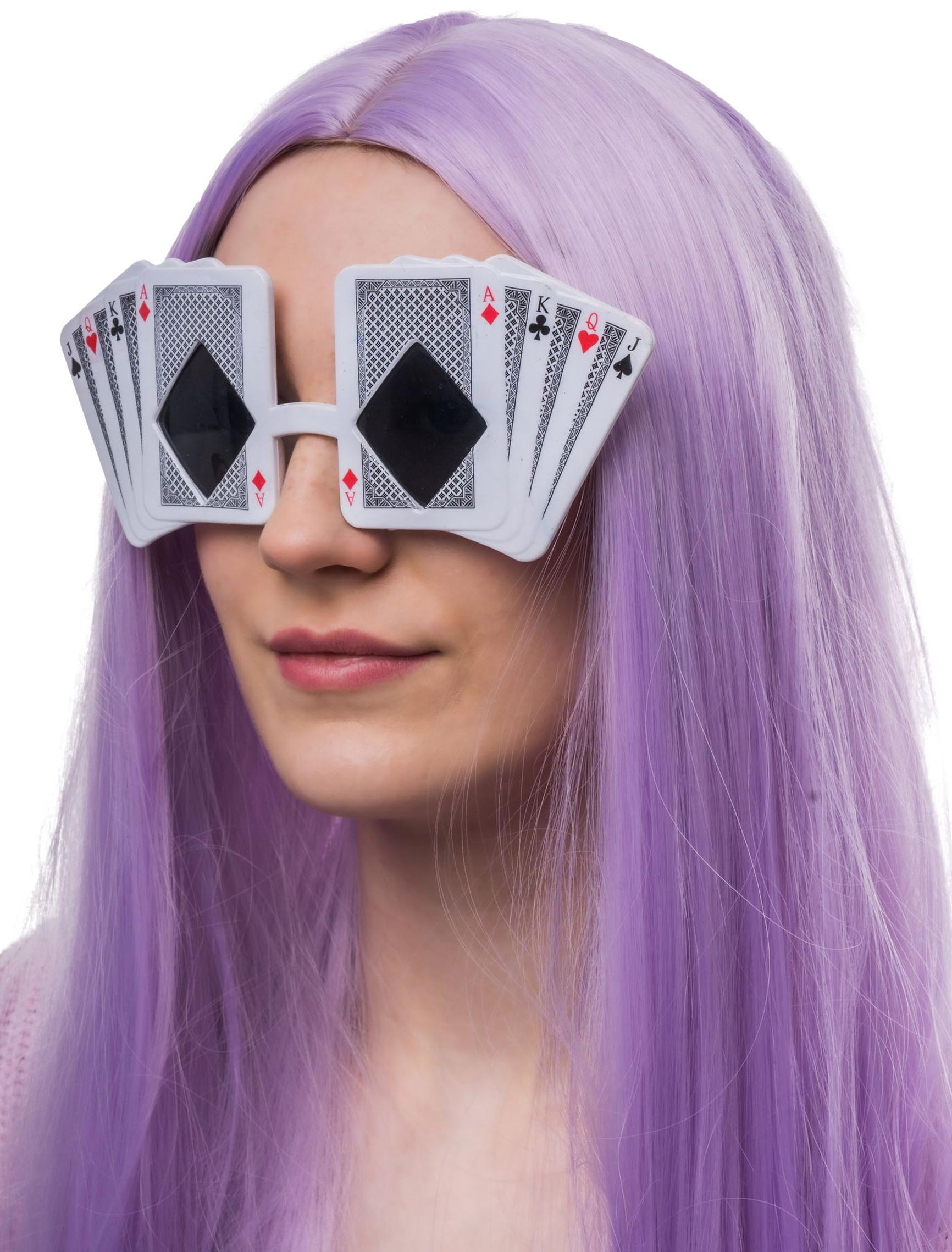 Brille Poker schwarz/weiß/rot