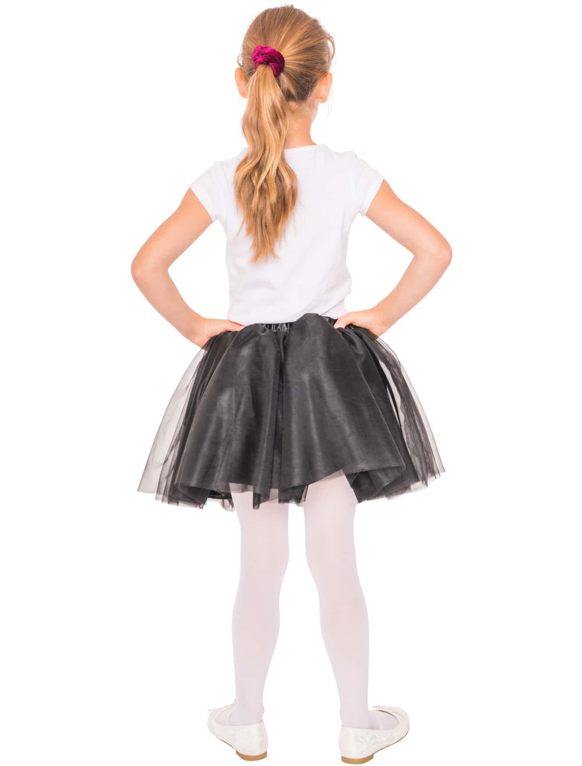 Tüllrock Mädchen schwarz one size