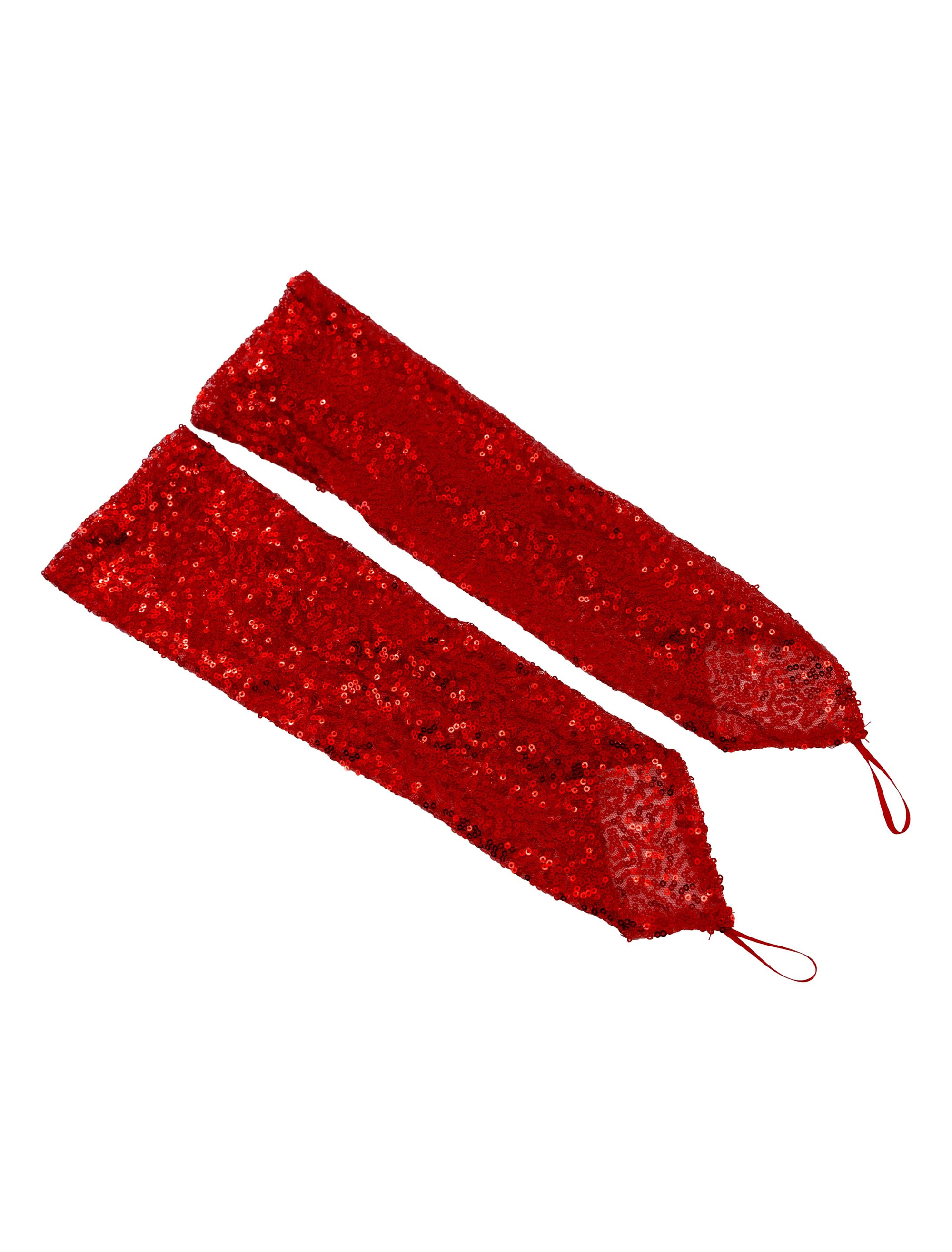 Handschuhe fingerlos Pailletten rot one size