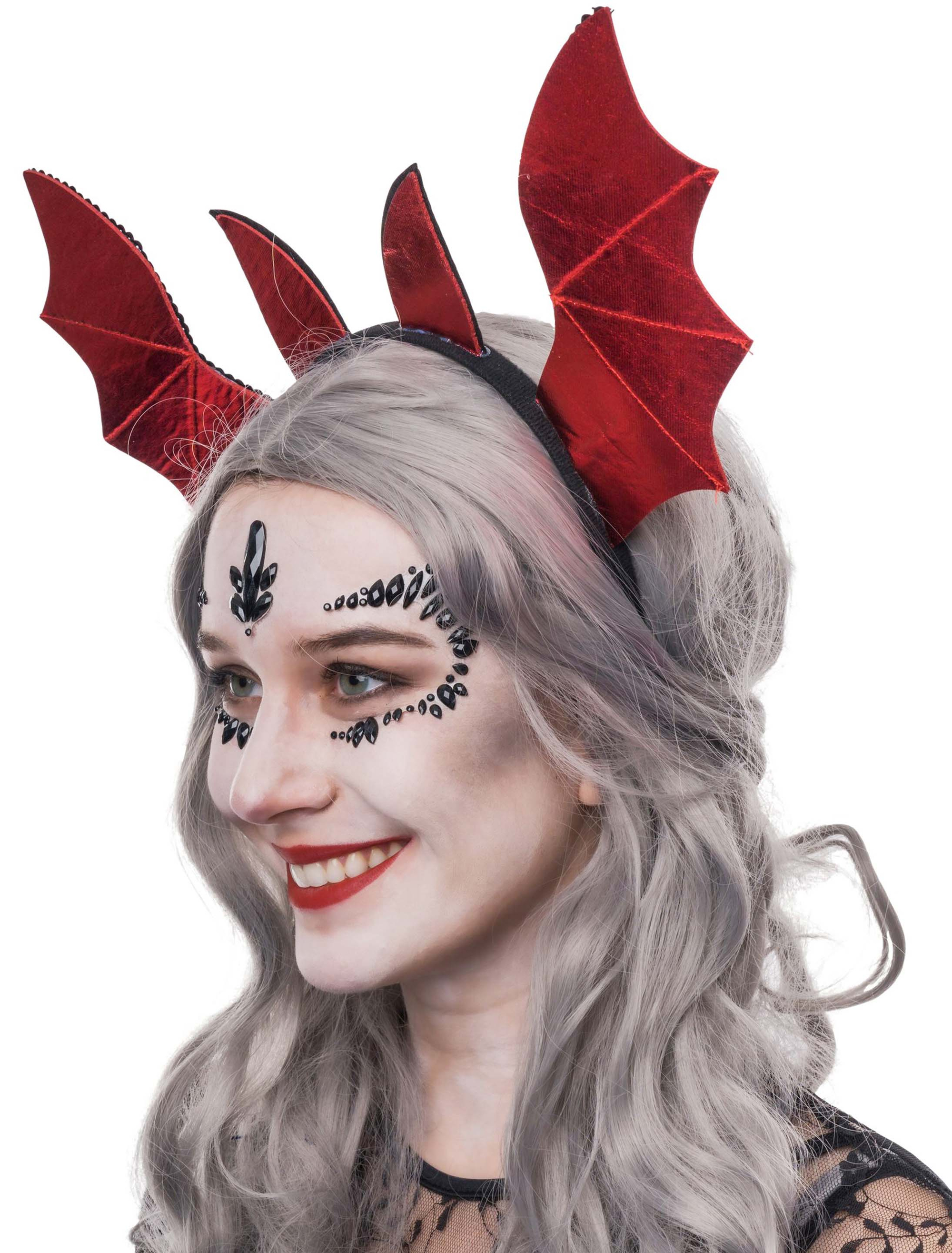 Haarreif Fledermaus rot