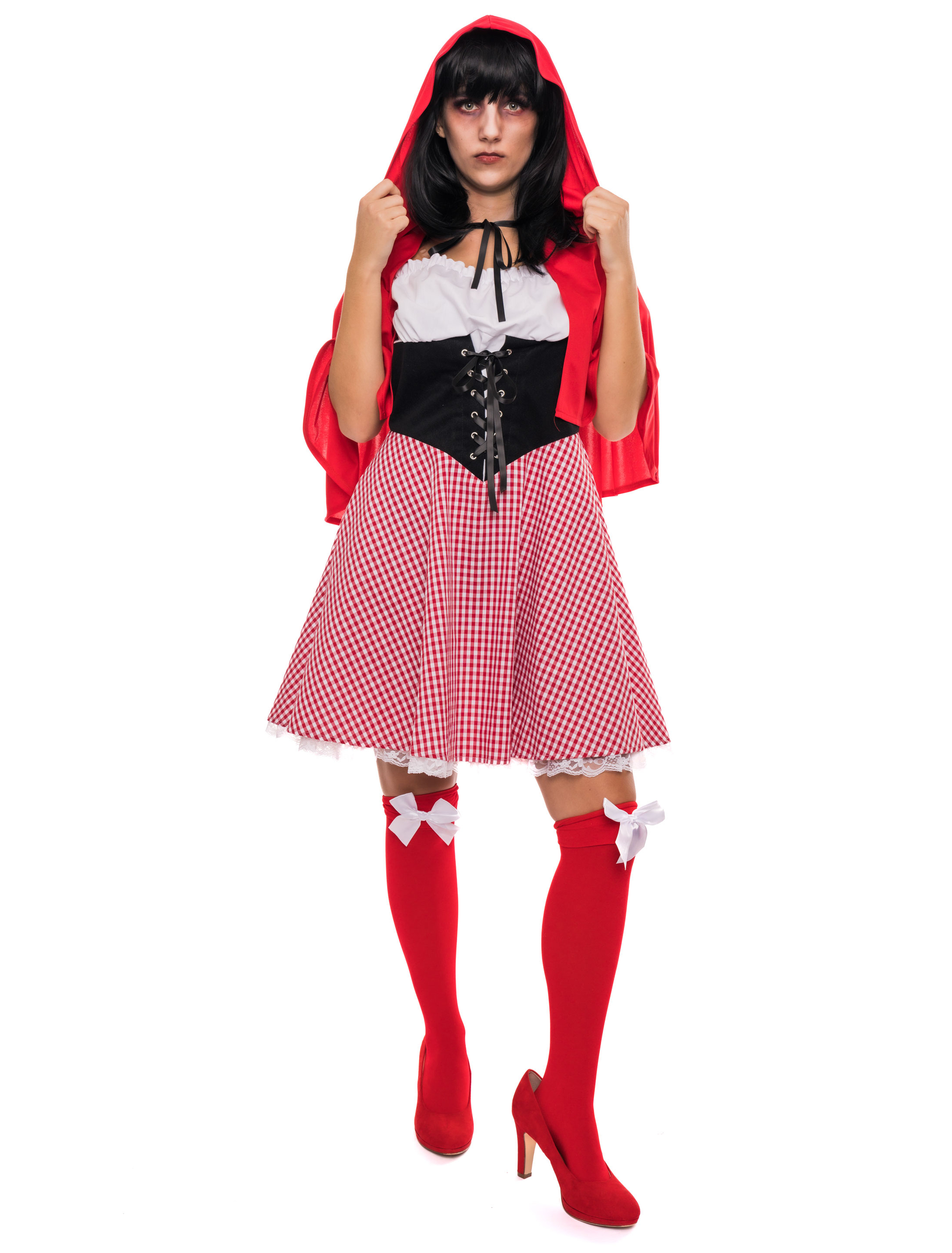 Rotkäppchen 2-tlg. Unifarben Damen rot L/XL