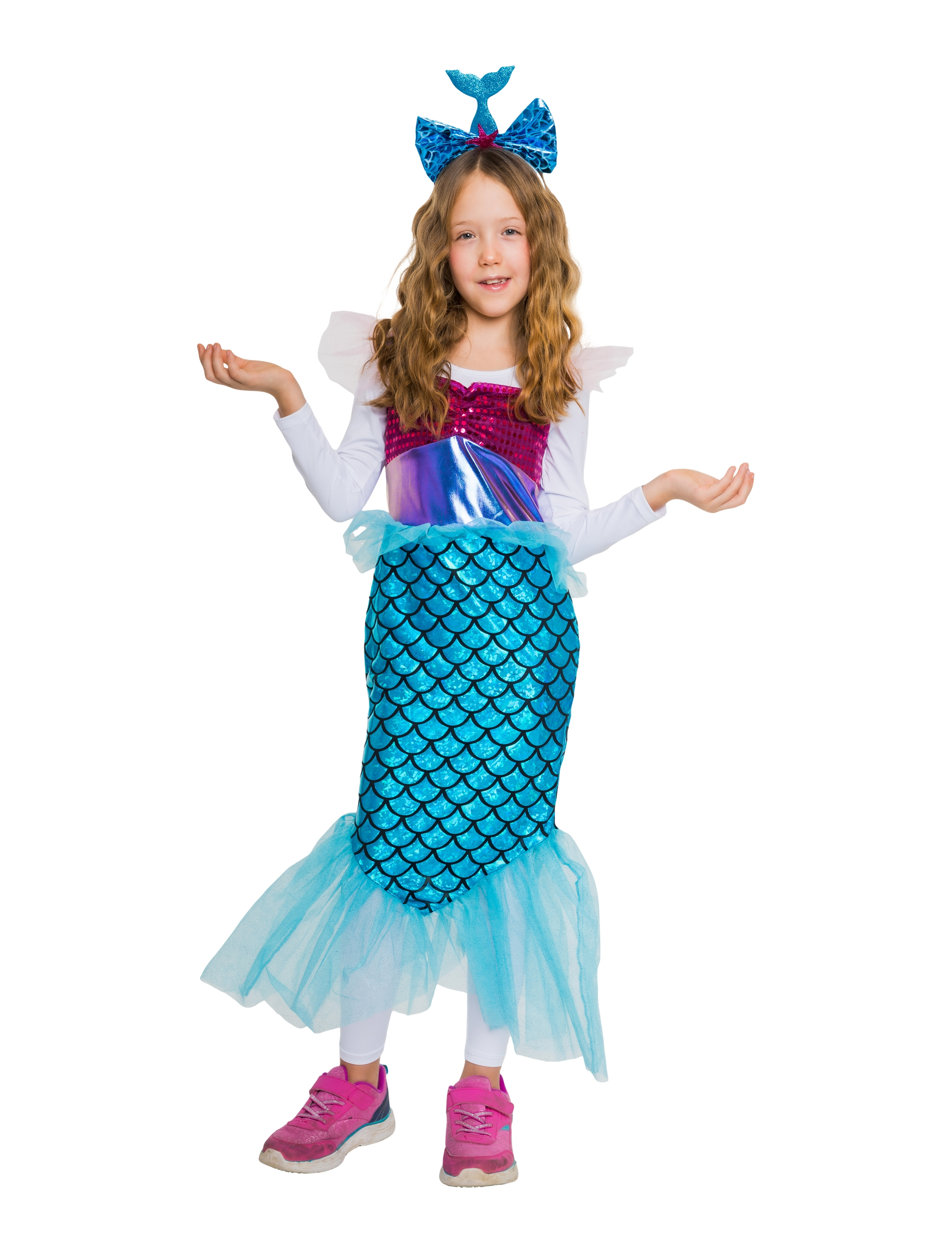 Trägerkleid Meerjungfrau Kinder türkis/pink 104