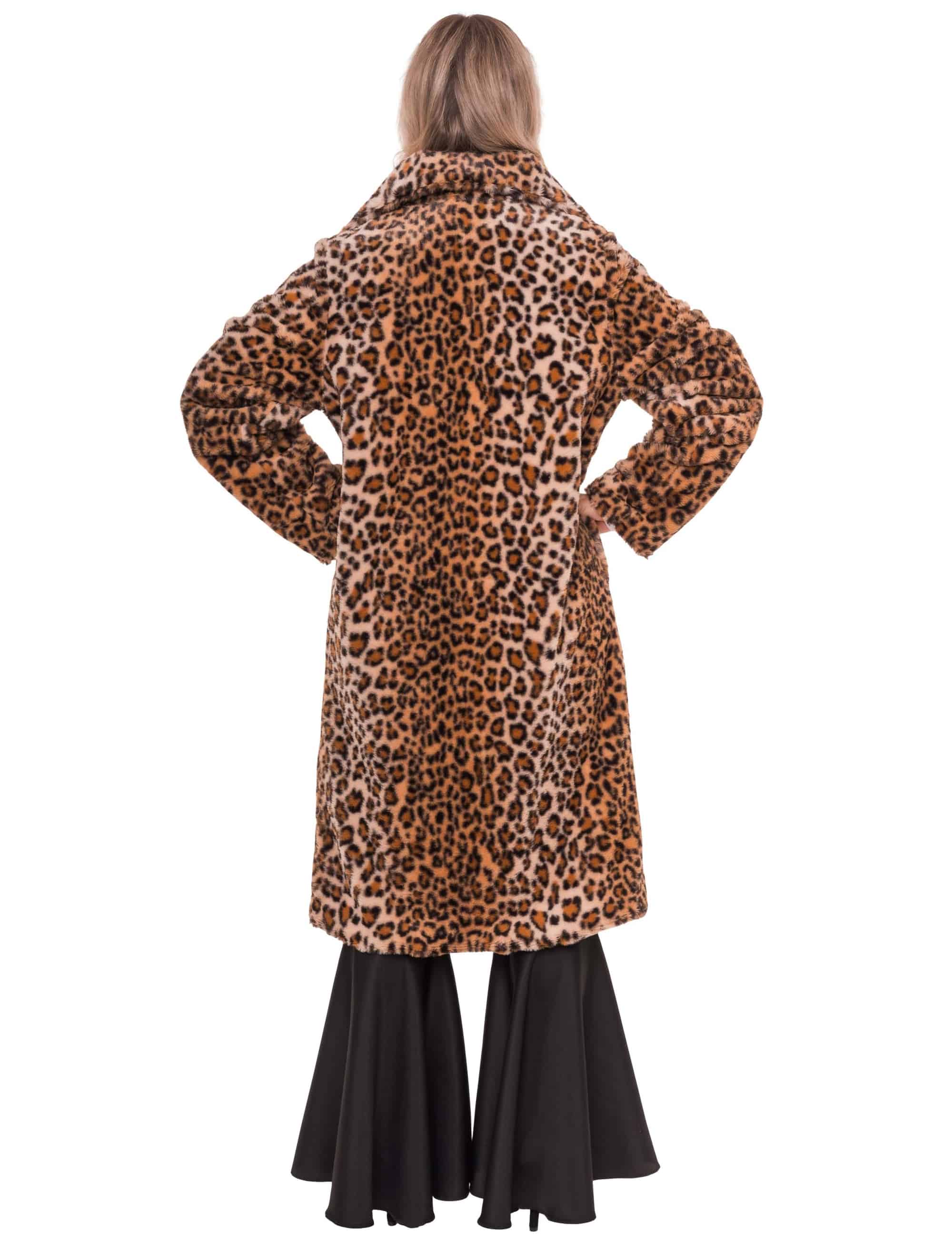 Mantel Kunstfell Leopard Damen beige/braun L/XL