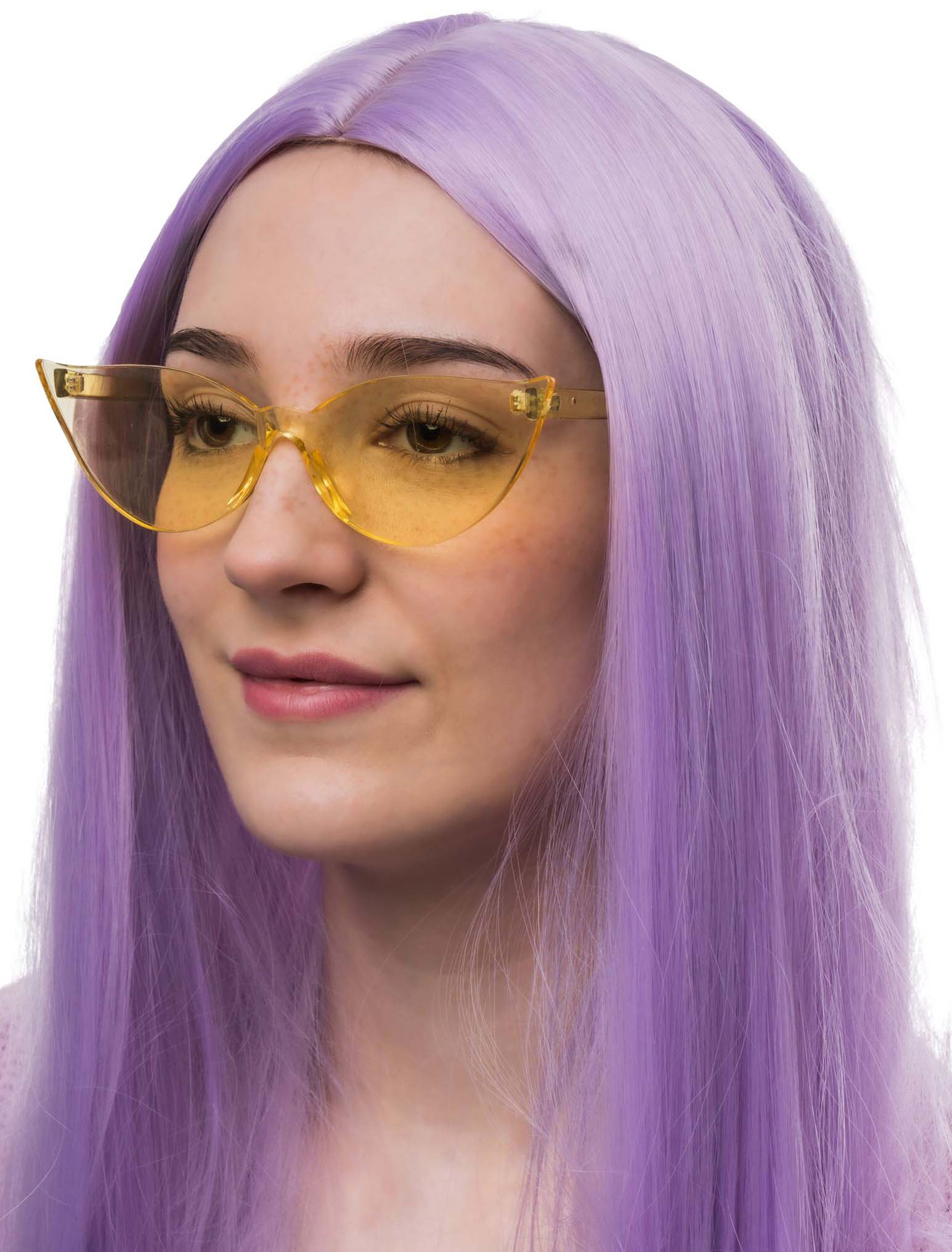 Brille Cat Eye transparent gelb