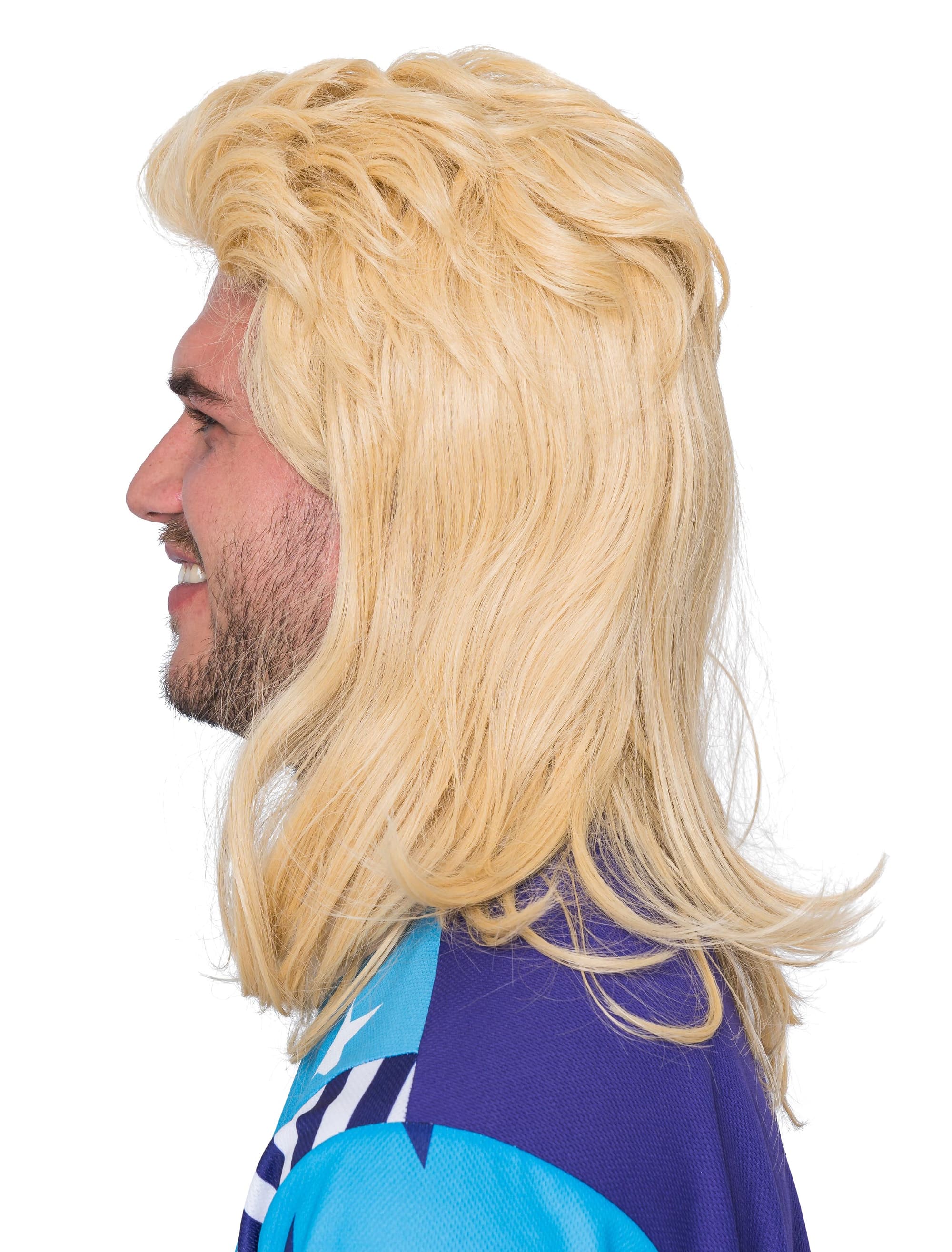 Perücke Vokuhila mittellang blond one size
