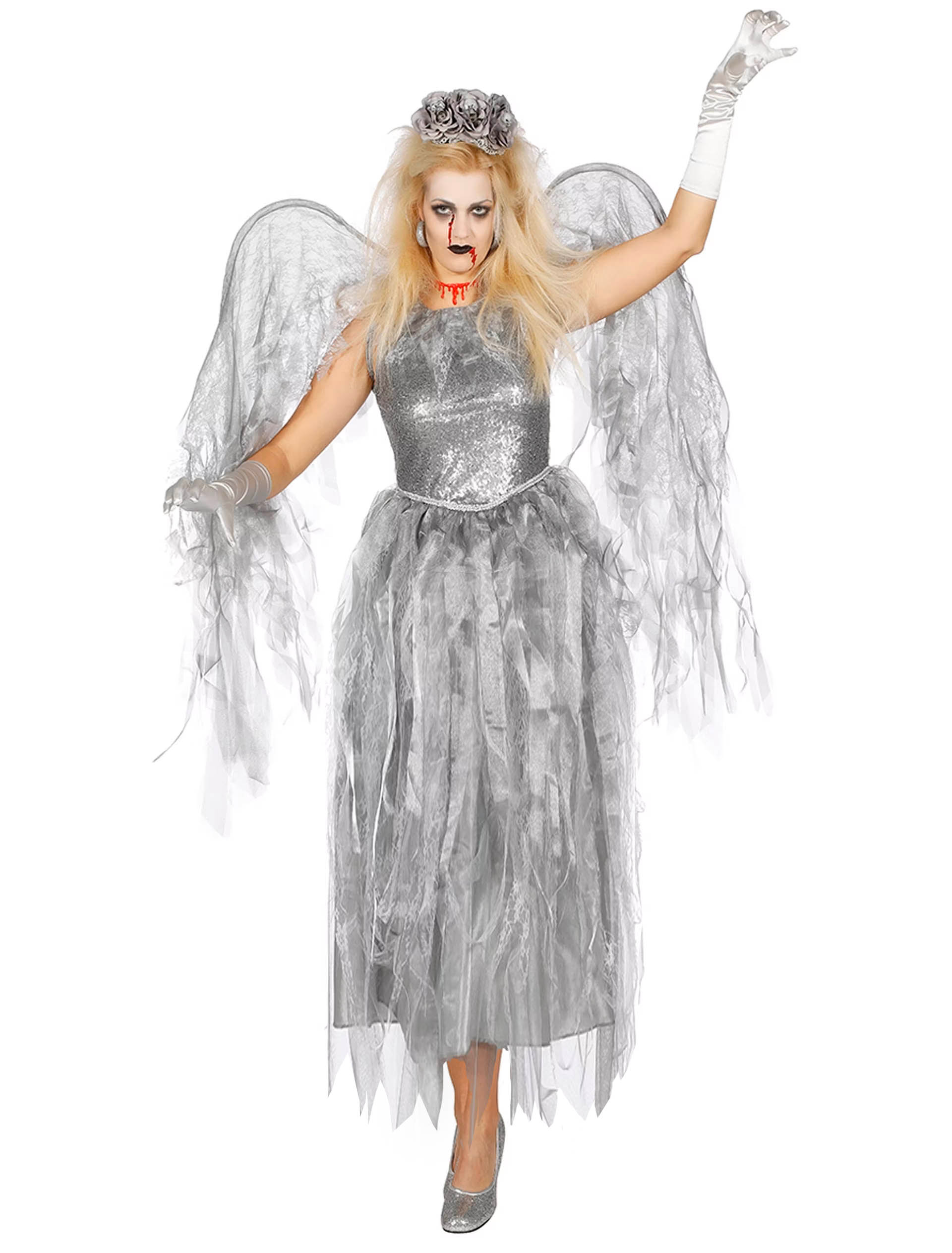 Kleid Engel 2-tlg. Damen silber 42