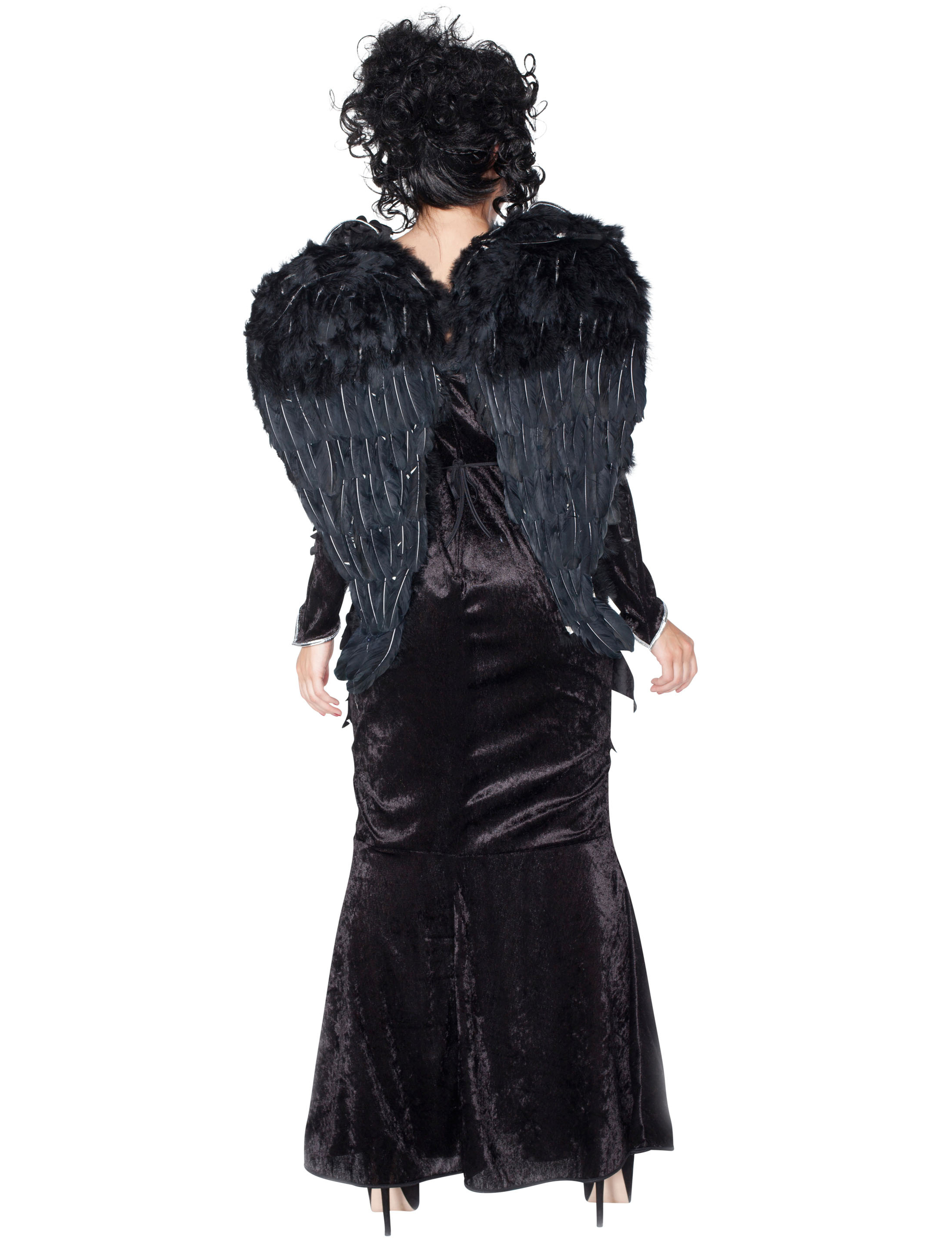 Kleid Hexe Damen silber/schwarz 36