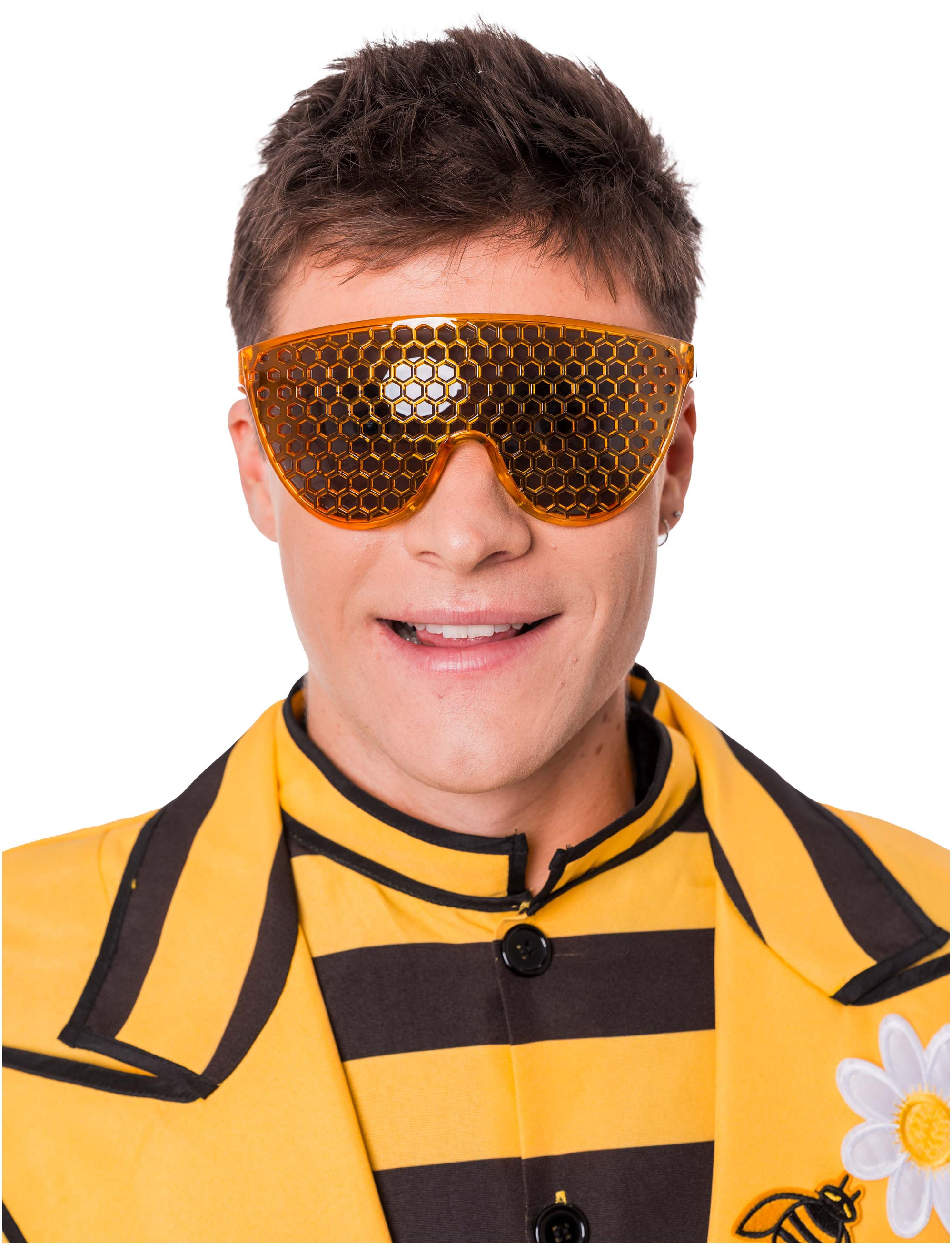 Brille mit Waben orange