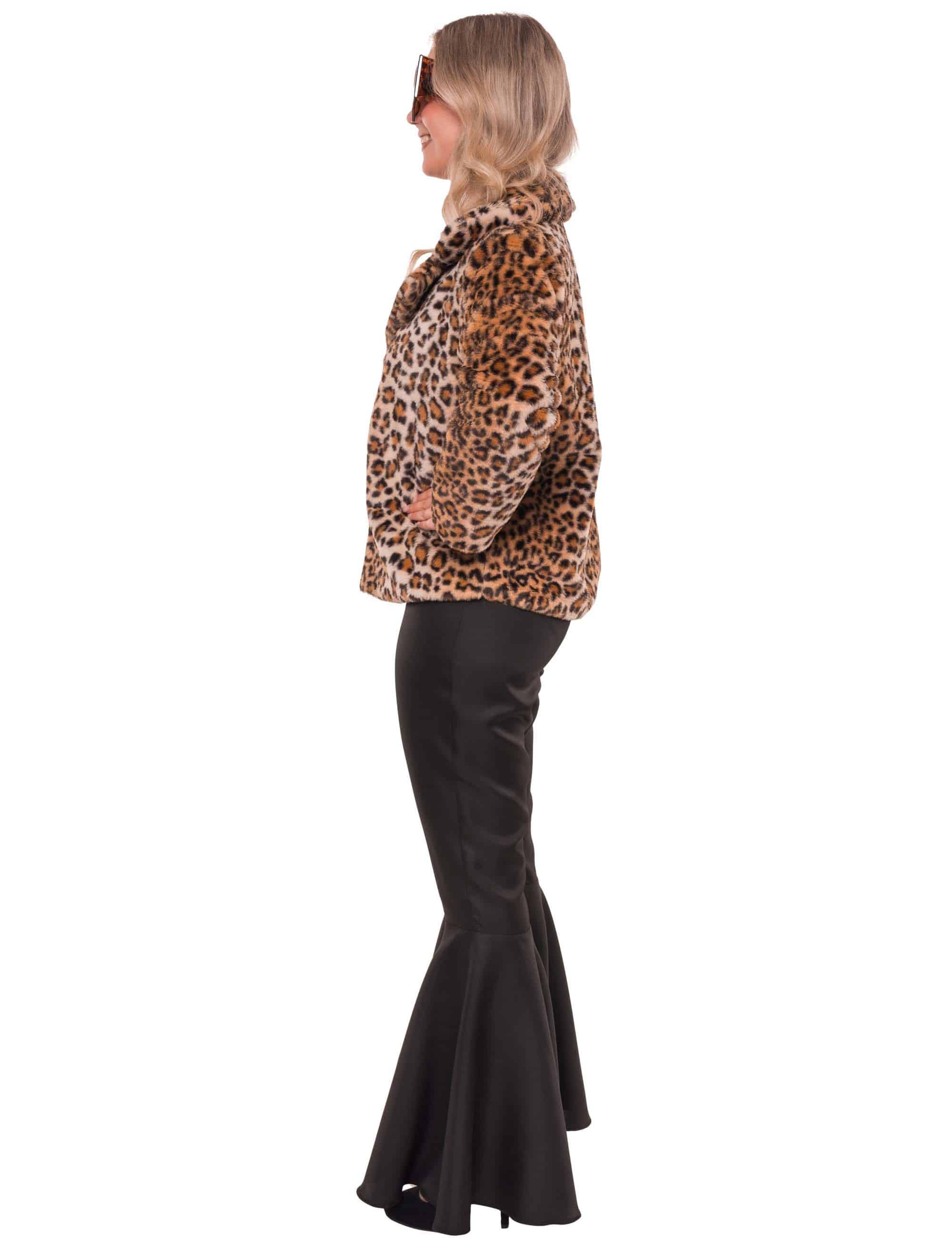 Jacke Kunstfell Leopard Damen beige/braun S/M