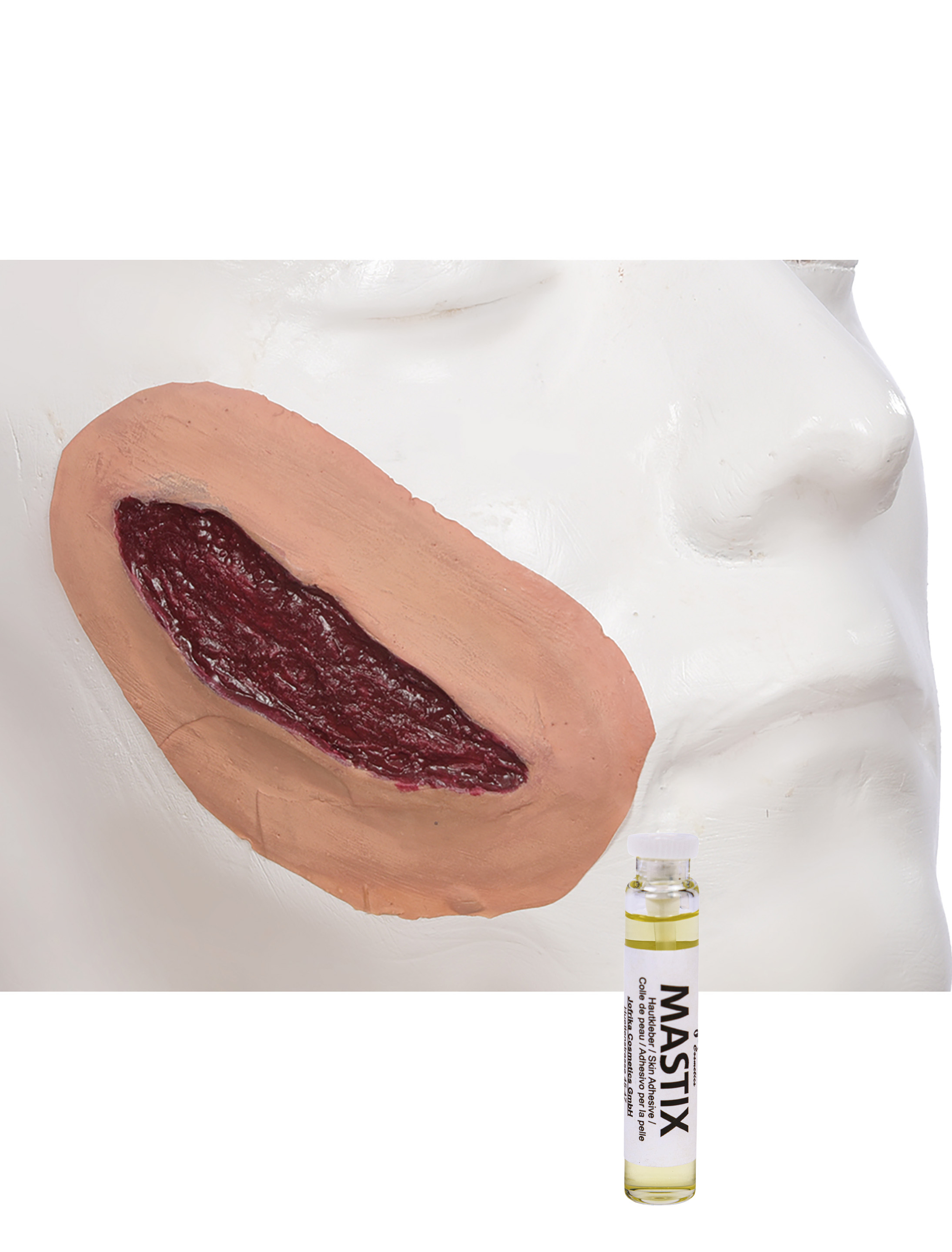 Latex Klaffende Wunde beige/rot