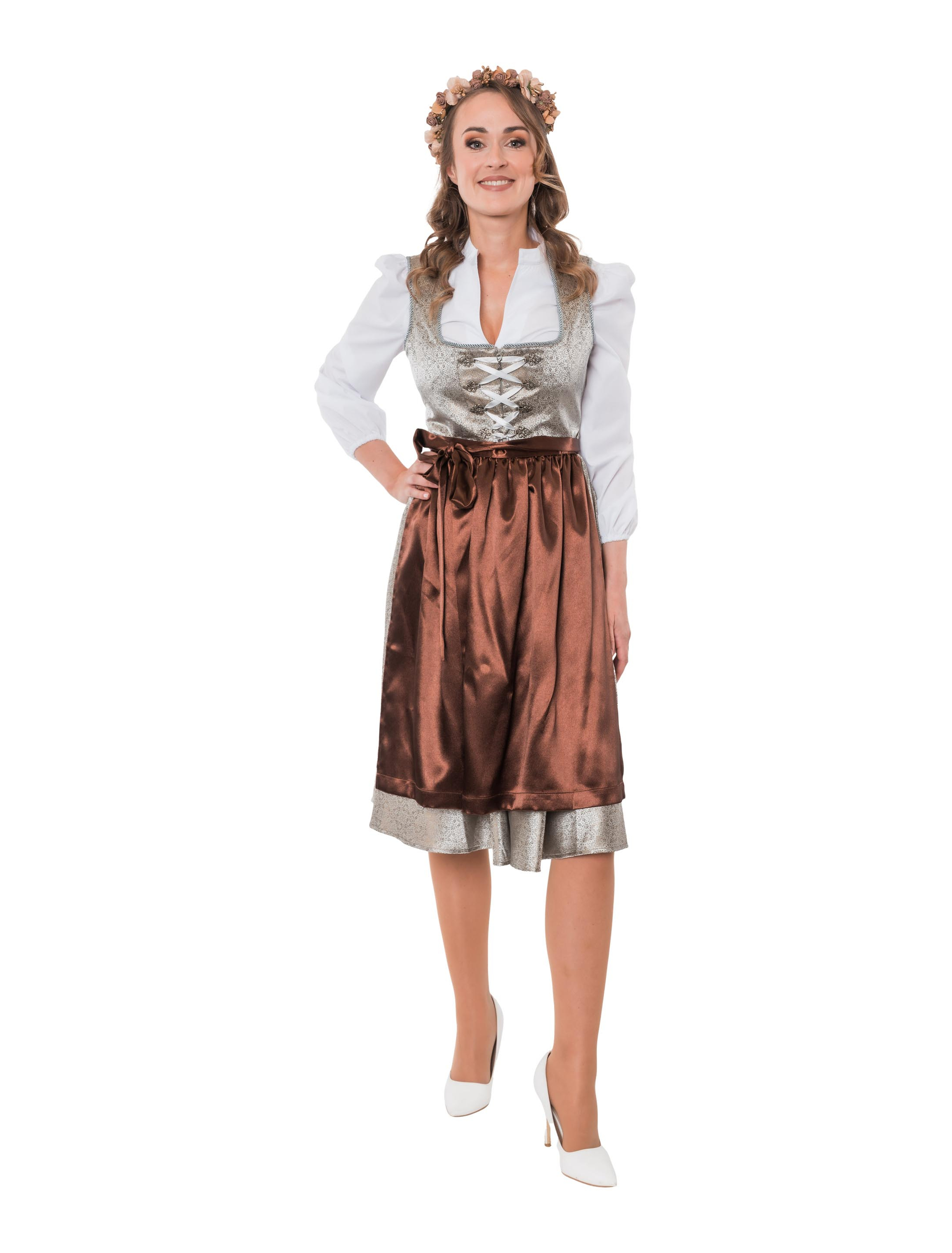 Dirndl Melinda Damen hellbraun 36