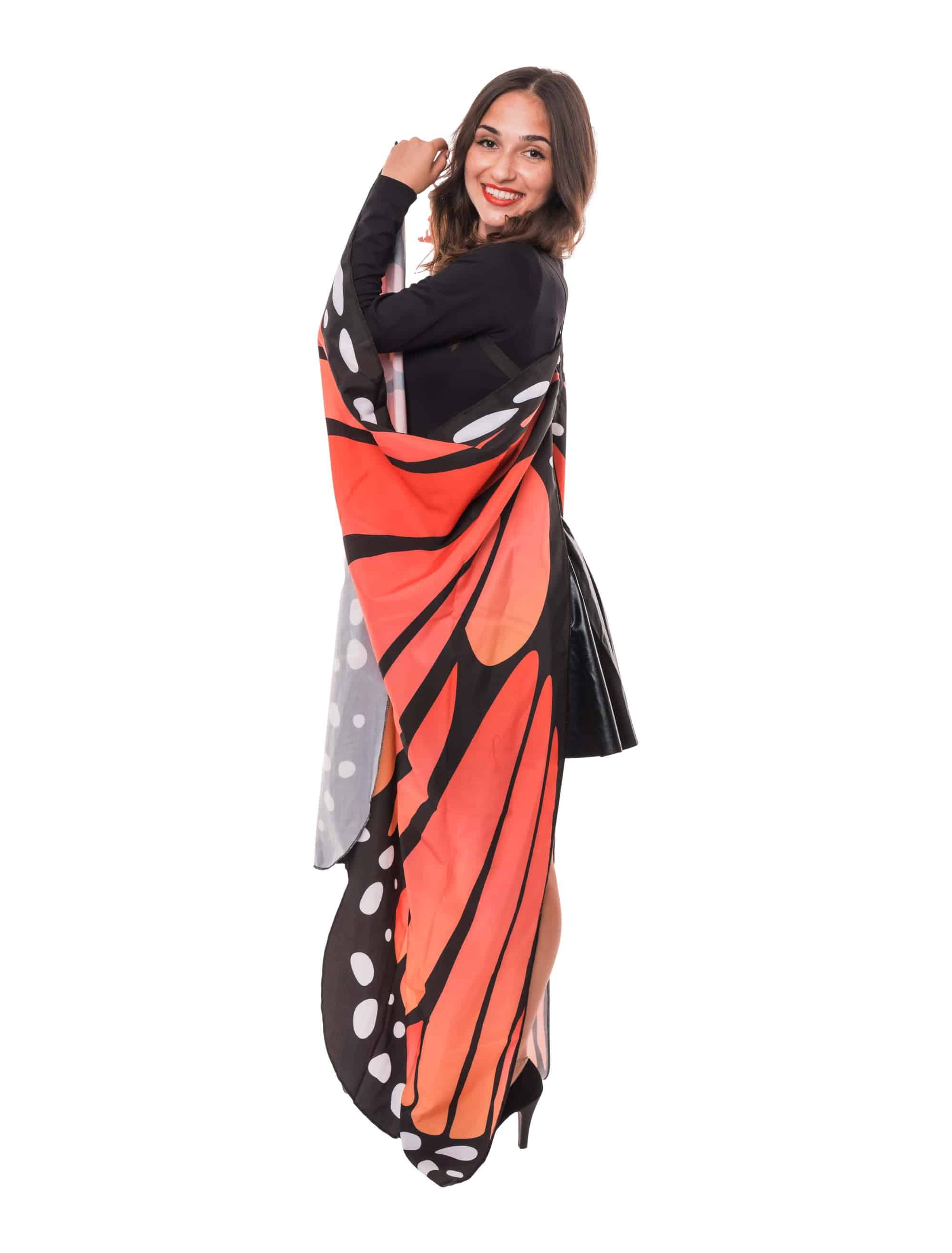 Flügel Schmetterling aus Stoff 85 x 130cm orange