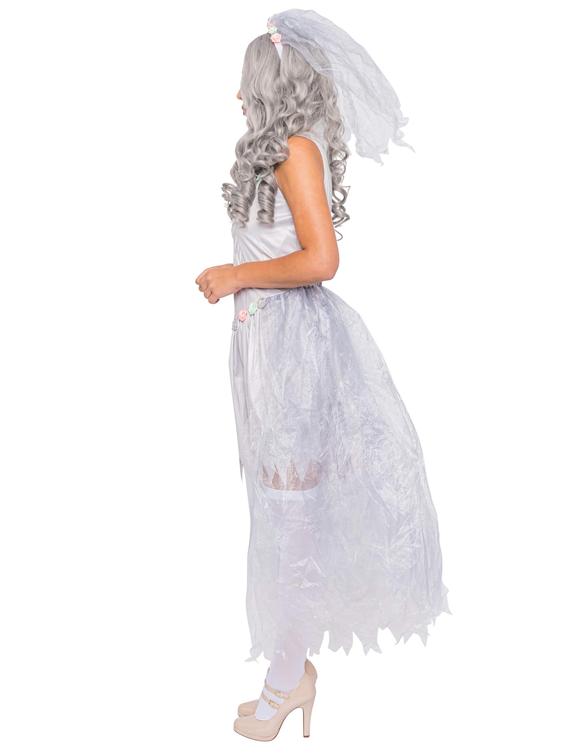Kleid Schreckensbraut 2-tlg. silber L/XL