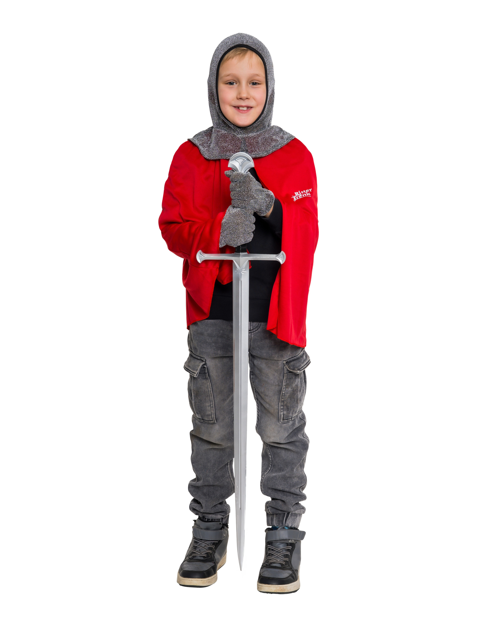 Kostüm Ritter Trenk 2-tlg. rot/grau one size