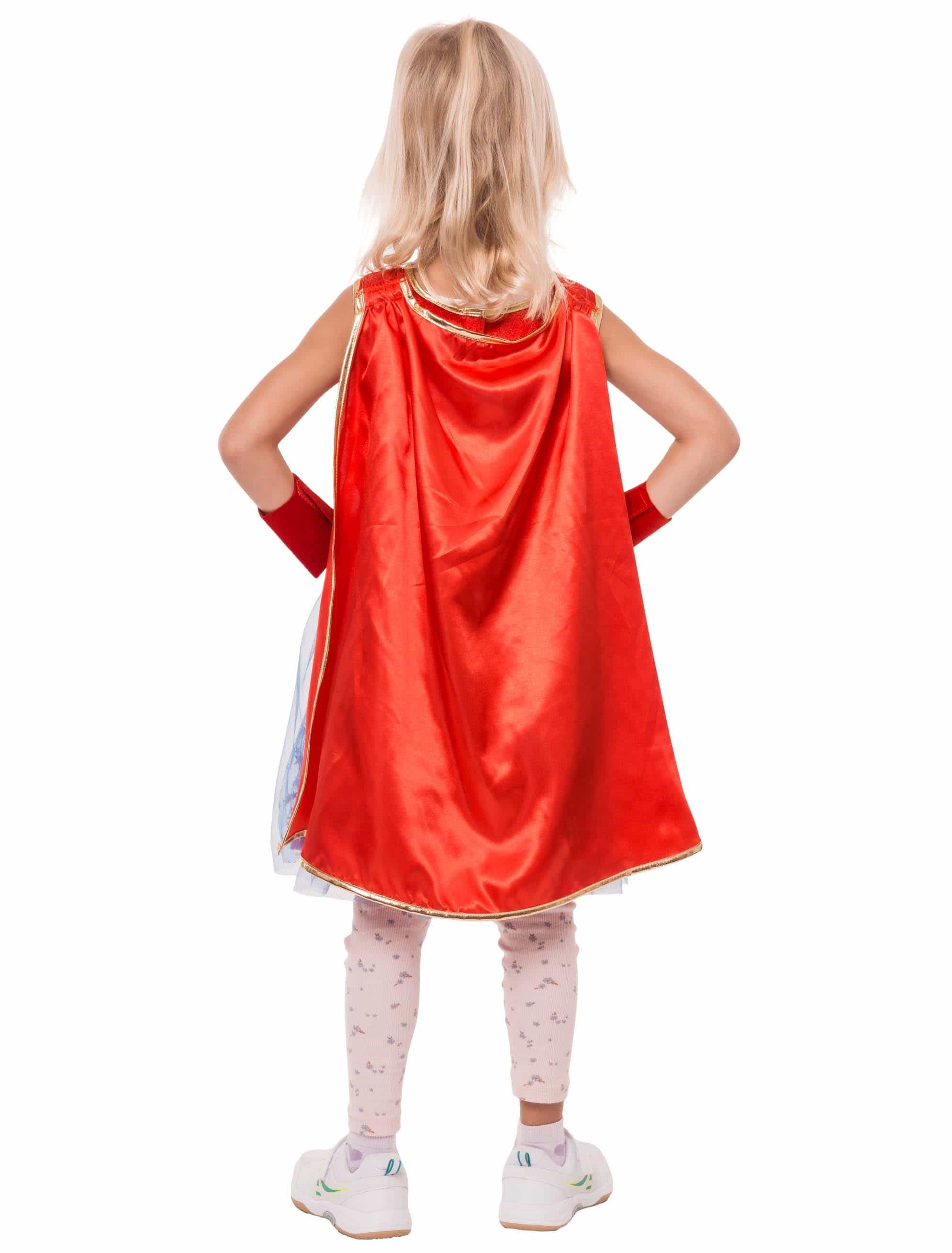 Kleid Superheldin 3-tlg. Kinder rot/blau 4-6 Jahre