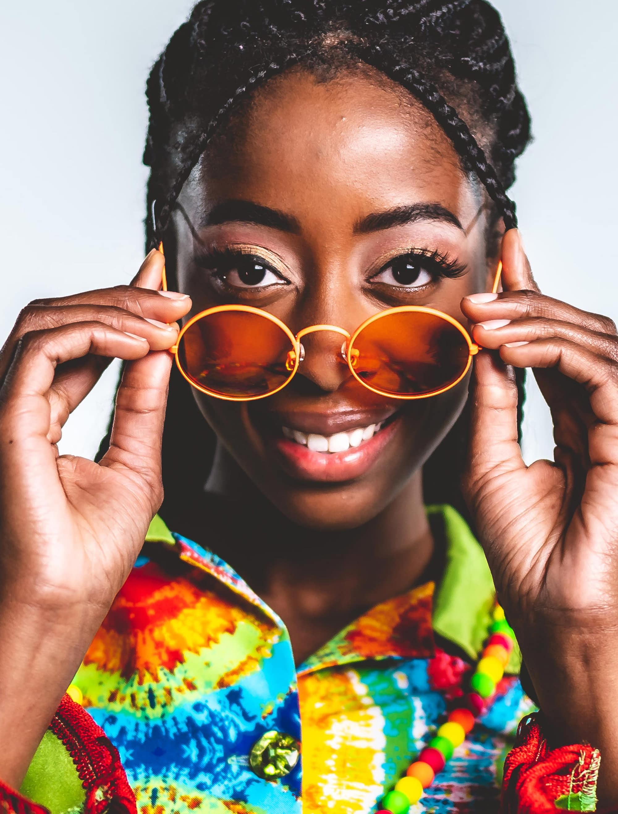 Brille rund orange
