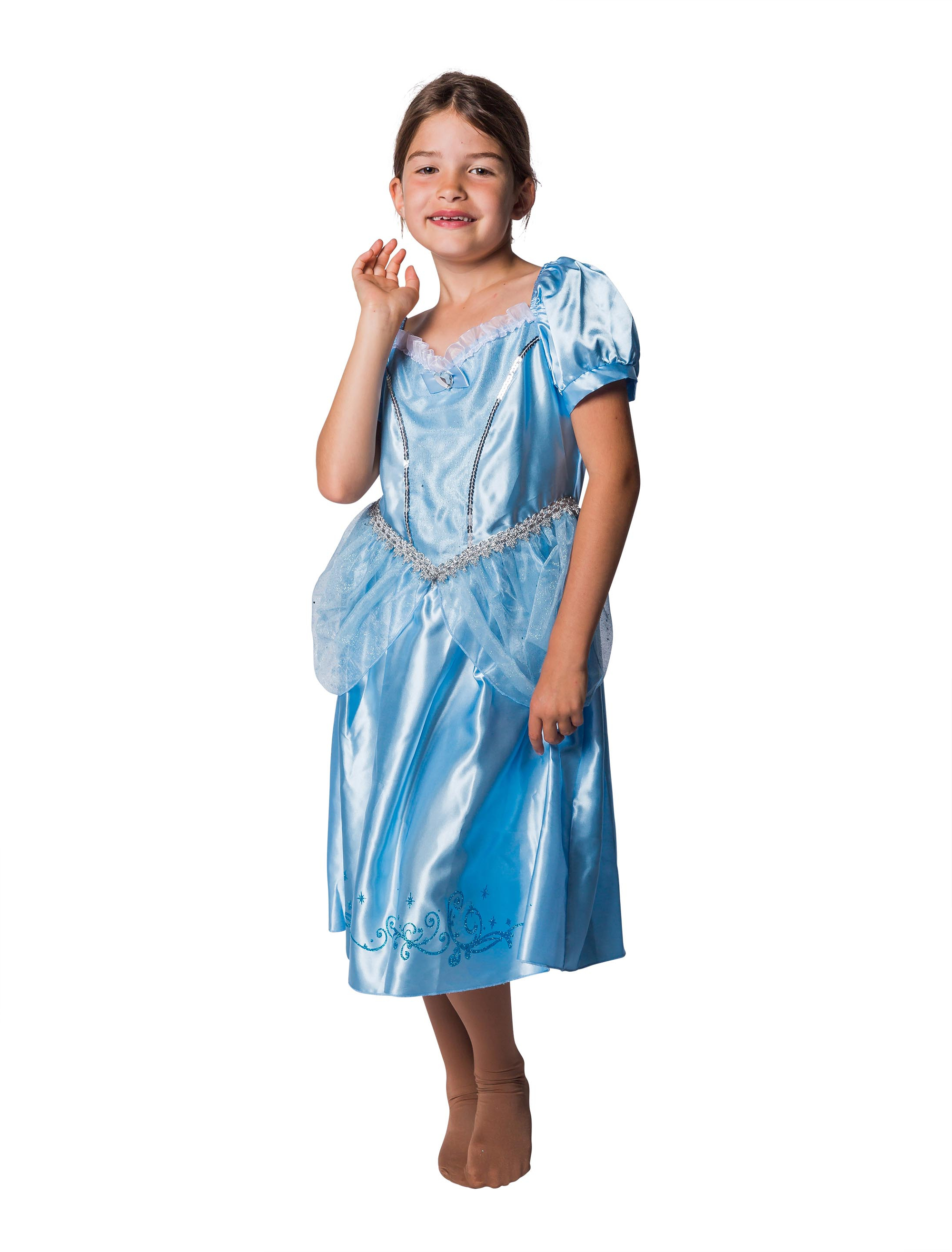 Kleid Prinzessin Kinder Mädchen hellblau 5-6 Jahre
