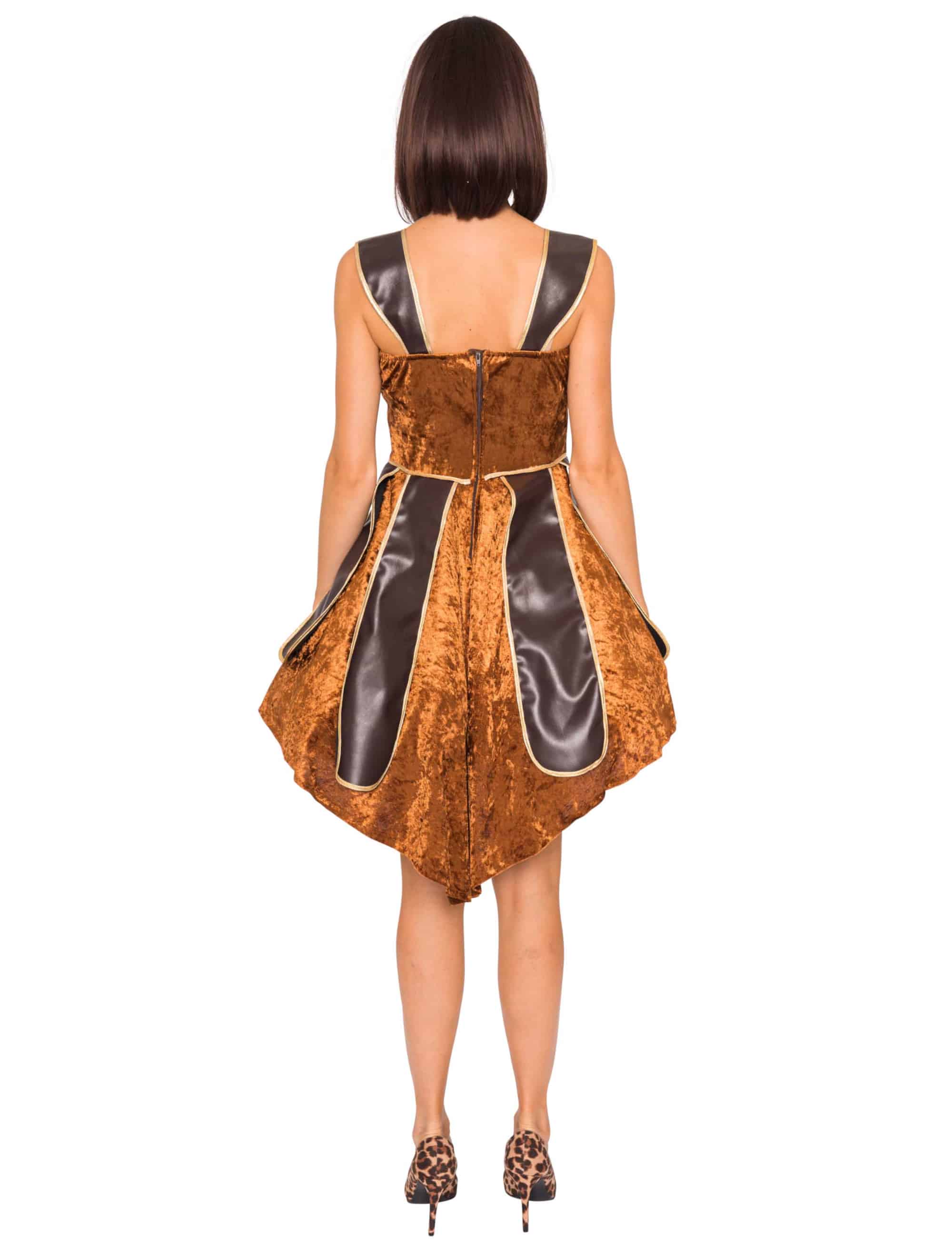 Kleid Gladiatorin Damen braun 2XL