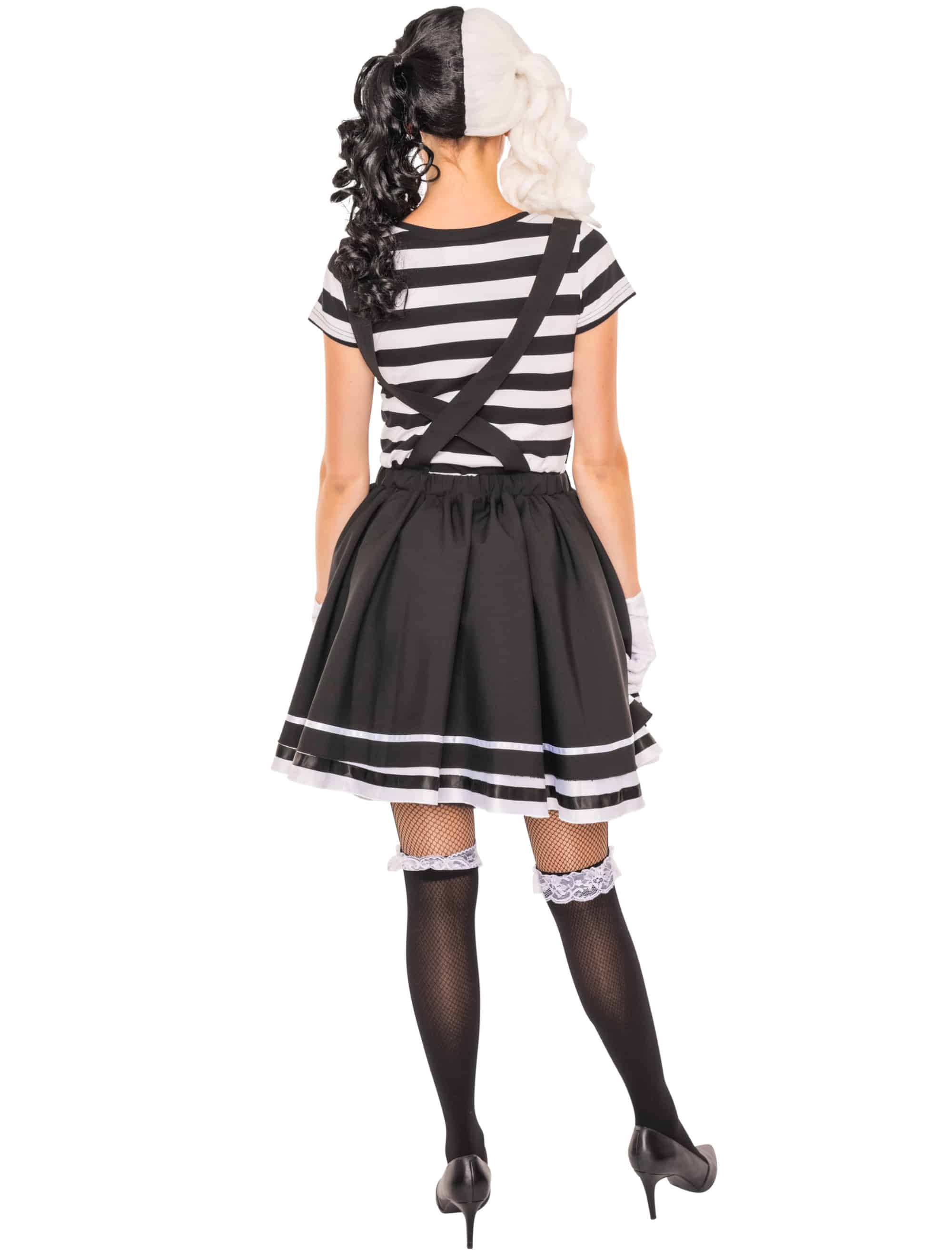 Rock mit Hosenträgern Damen schwarz S/M
