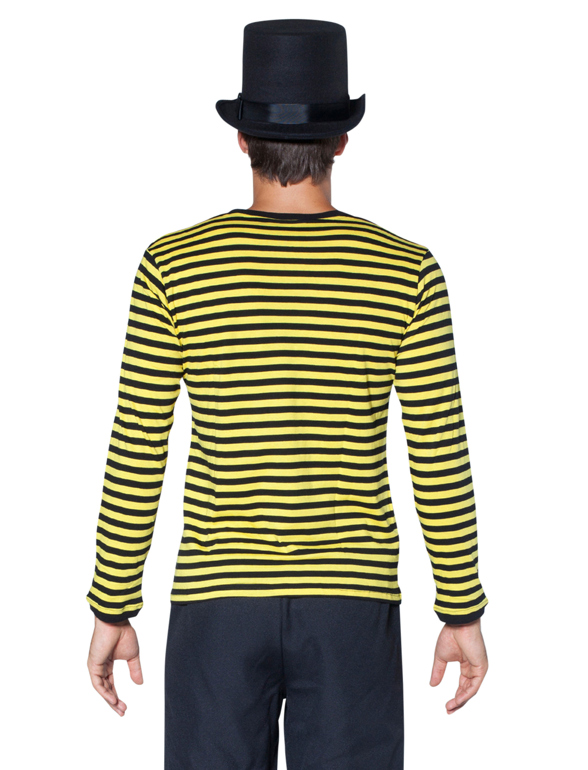 Ringelpulli langarm Unisex schwarz/gelb XS