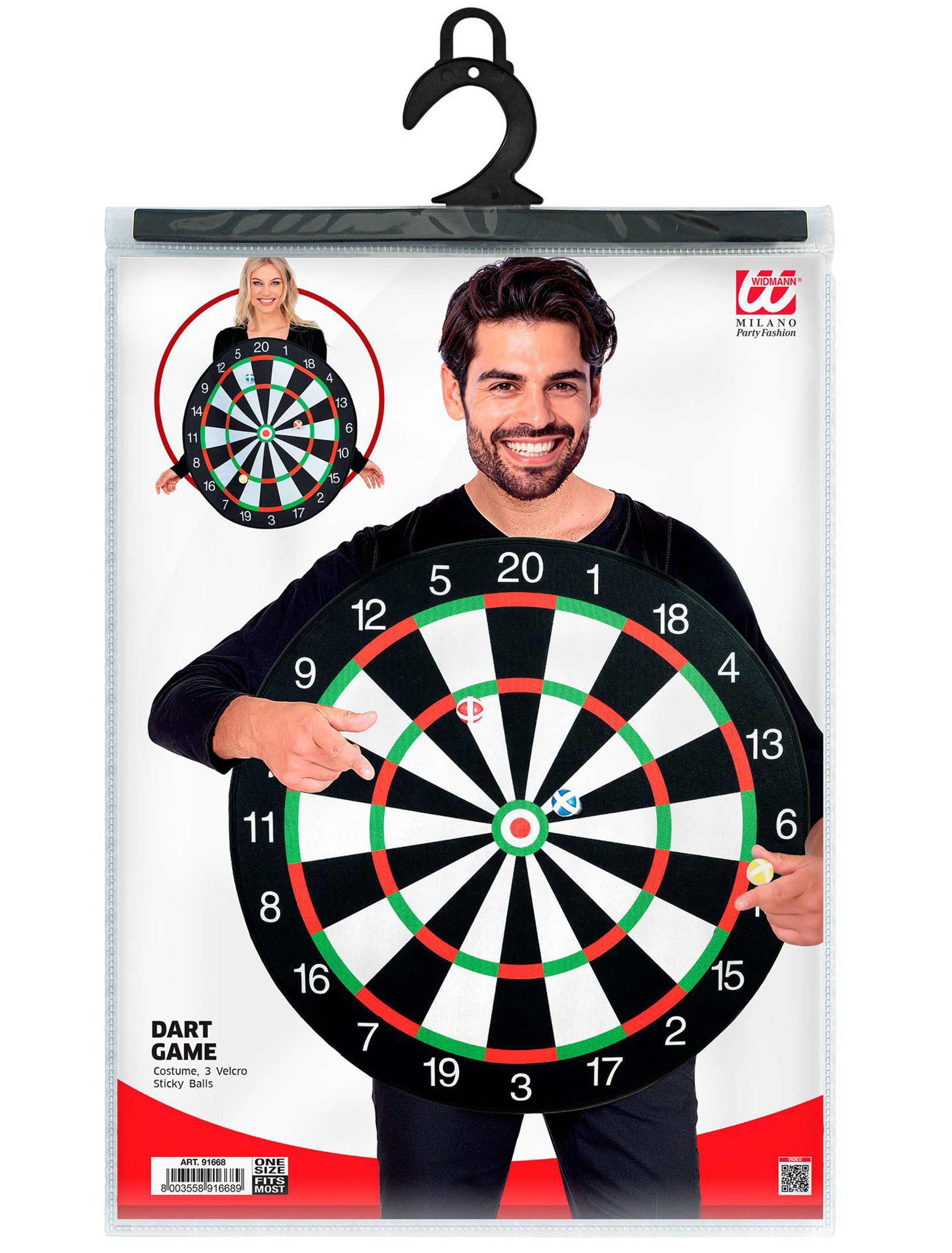 Kostüm Dartscheibe 4-tlg. bunt one size