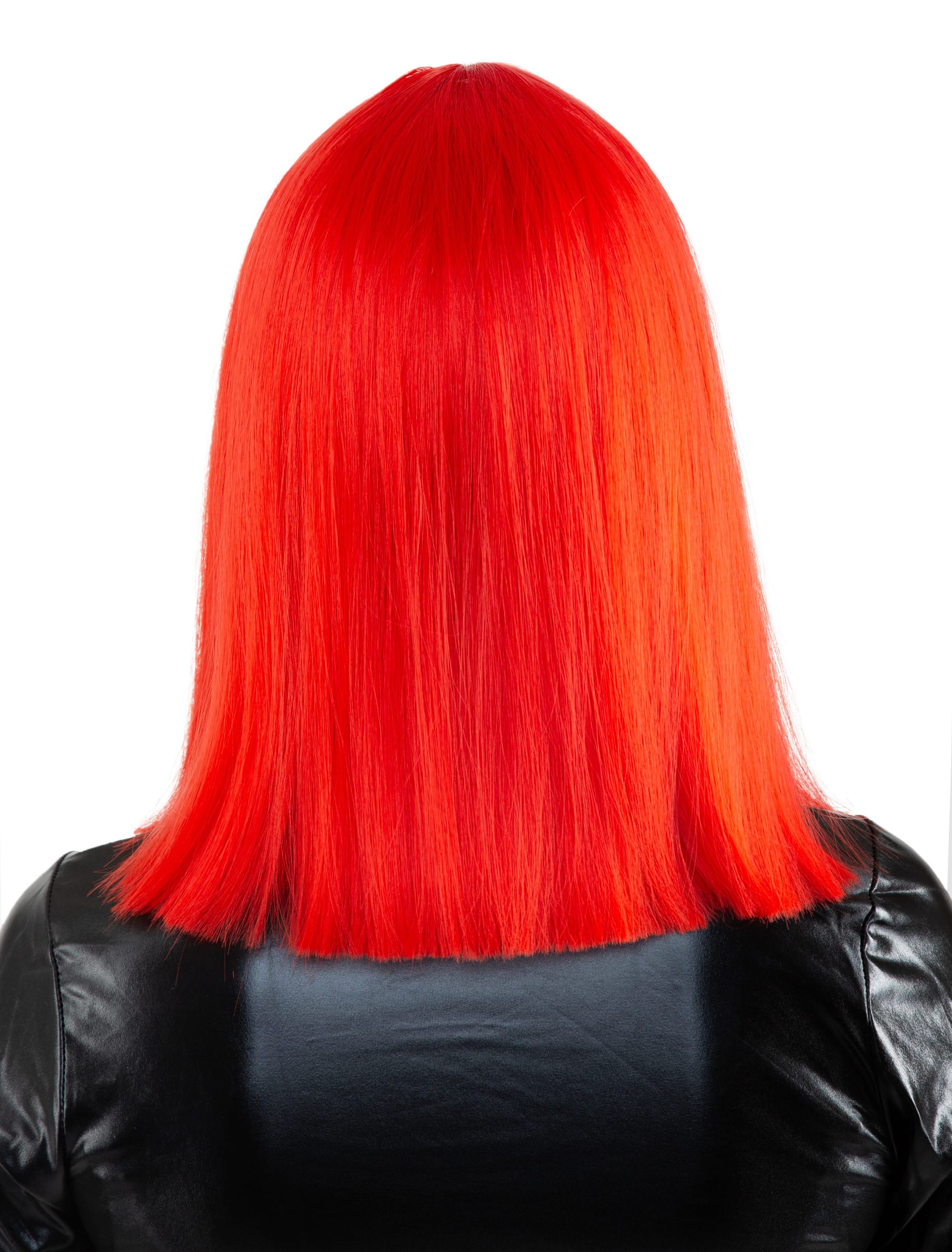 Perücke Langhaar glatt mit Pony rot