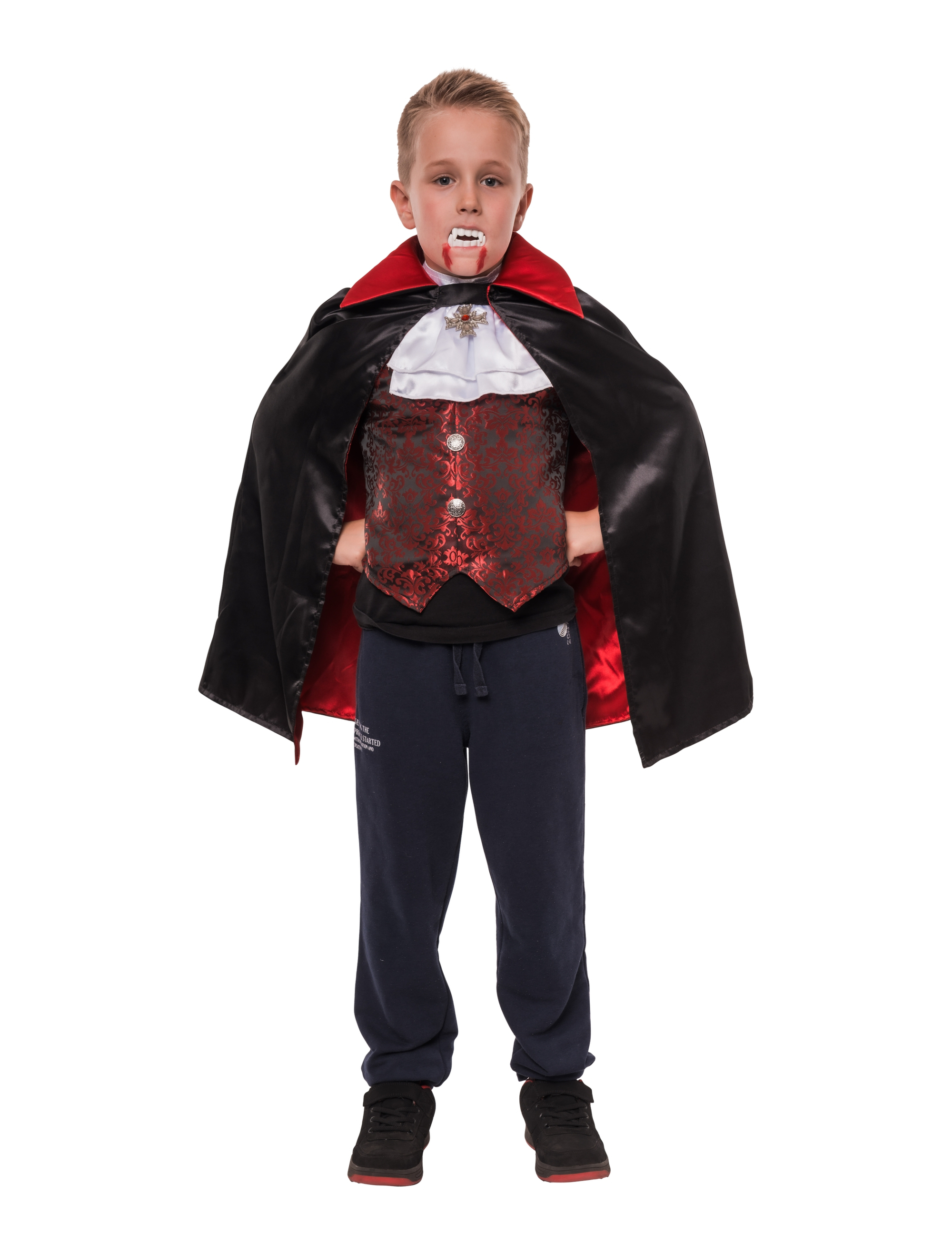Kostüm Vampir 2-tlg. Kinder schwarz/weiß/rot 4-6 Jahre