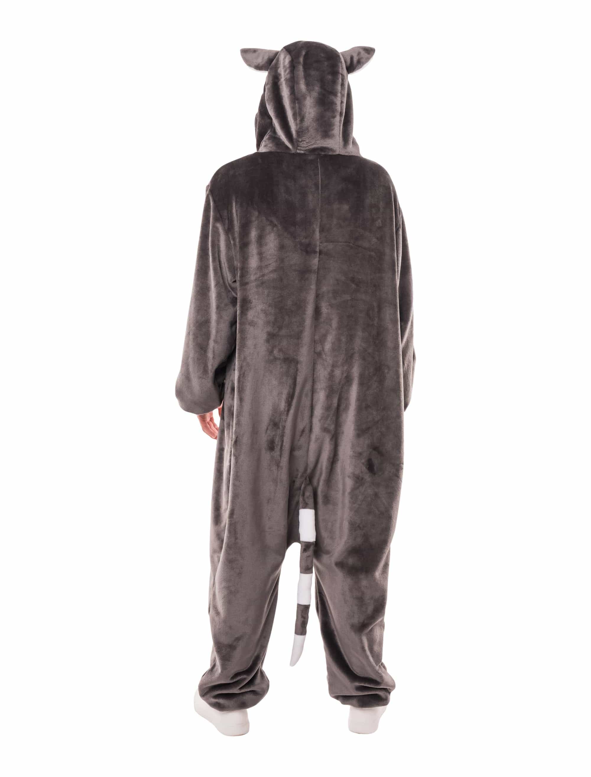 Overall Plüsch Waschbär Herren schwarz/weiß 50/52