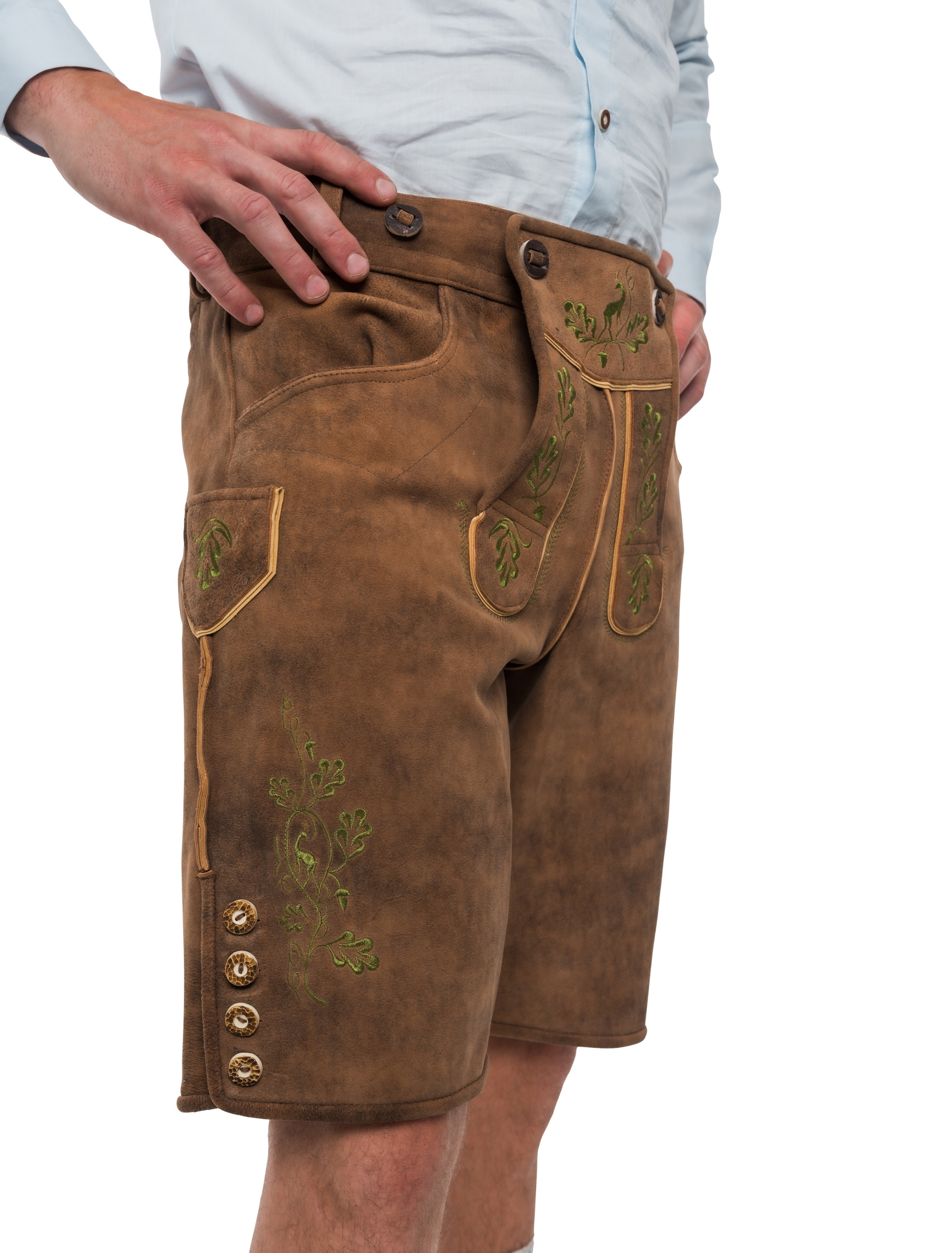 Lederhose kurz Reh Herren hellbraun S