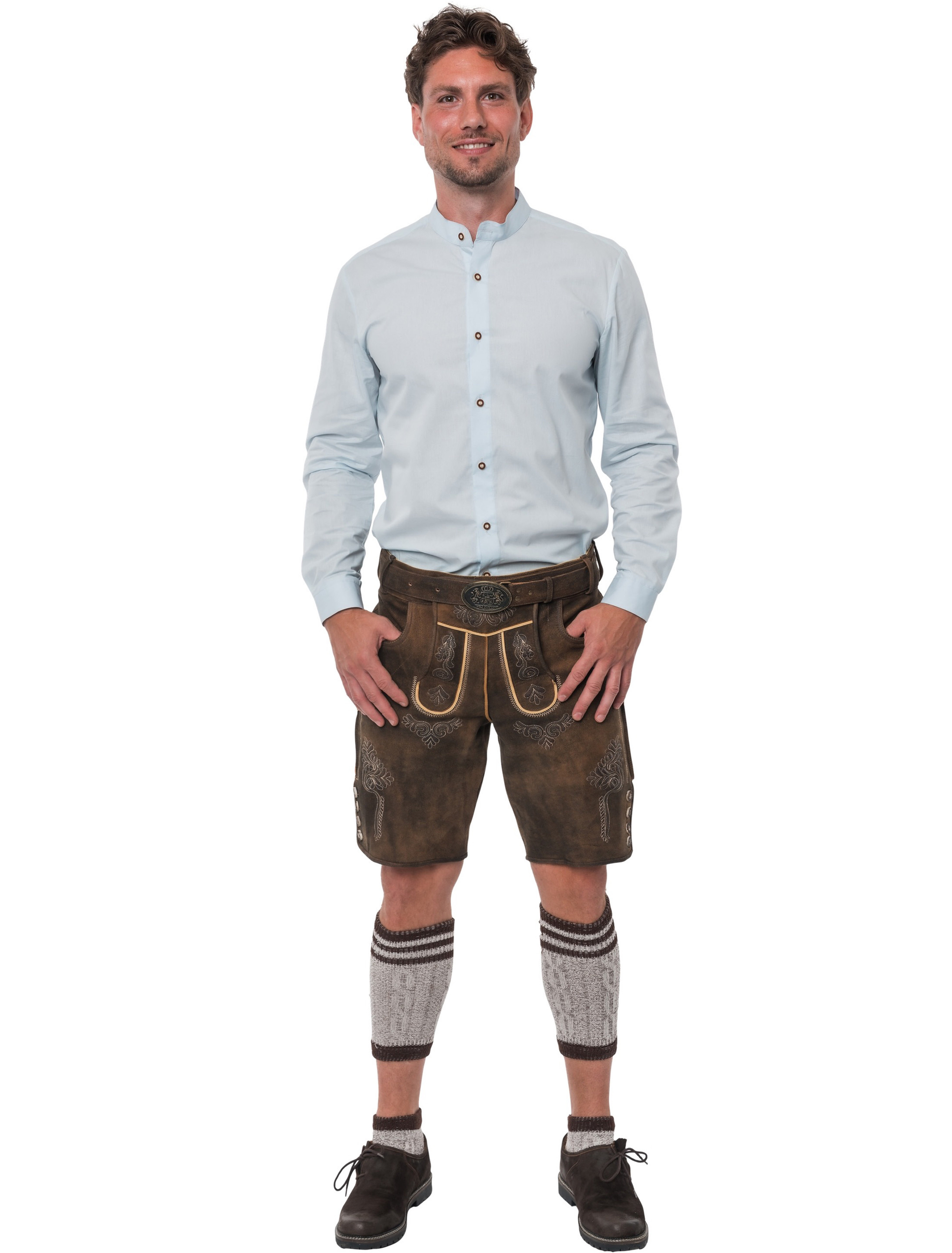 Trachtenhemd Herren hellblau M