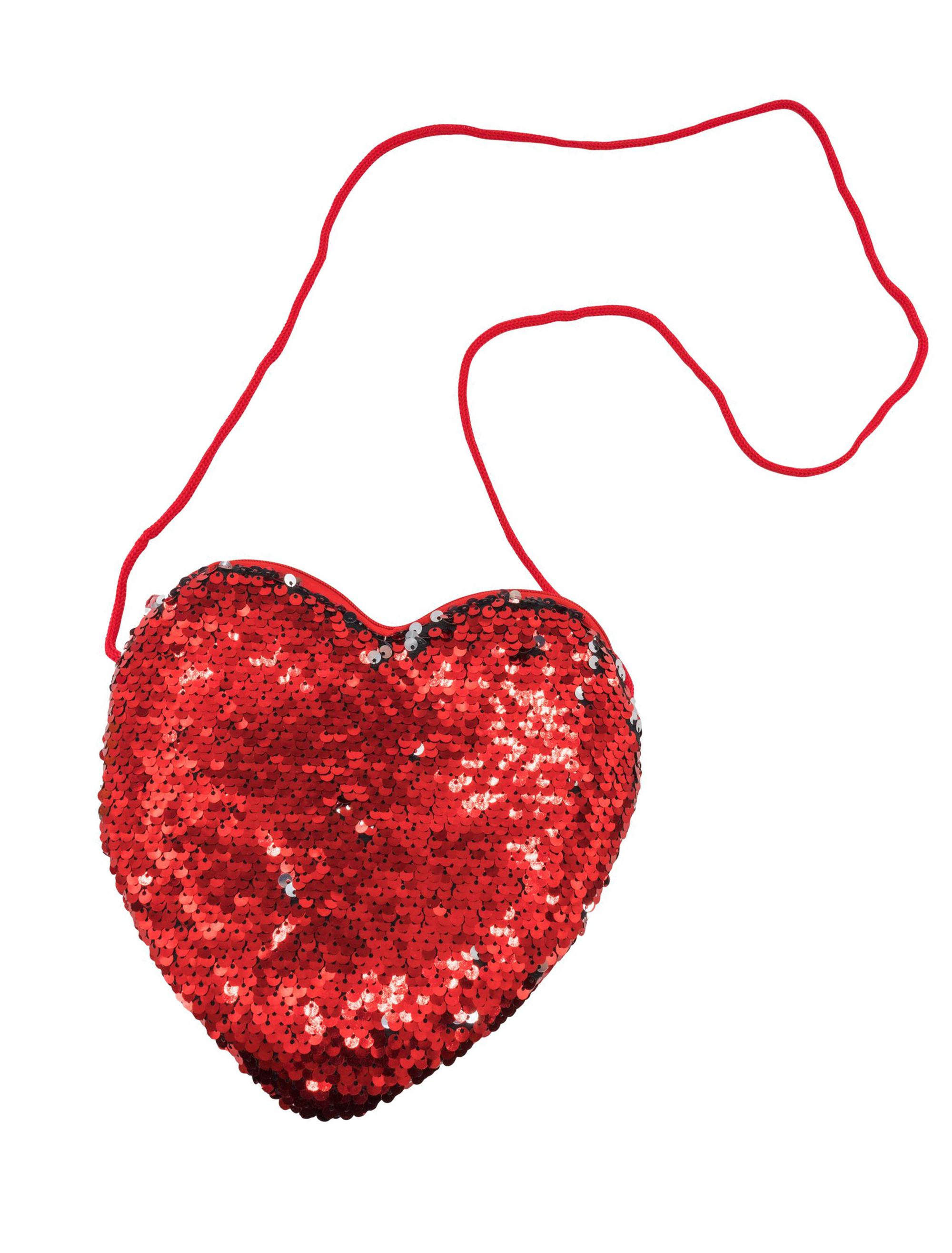 Tasche Herz Pailletten rot/silber