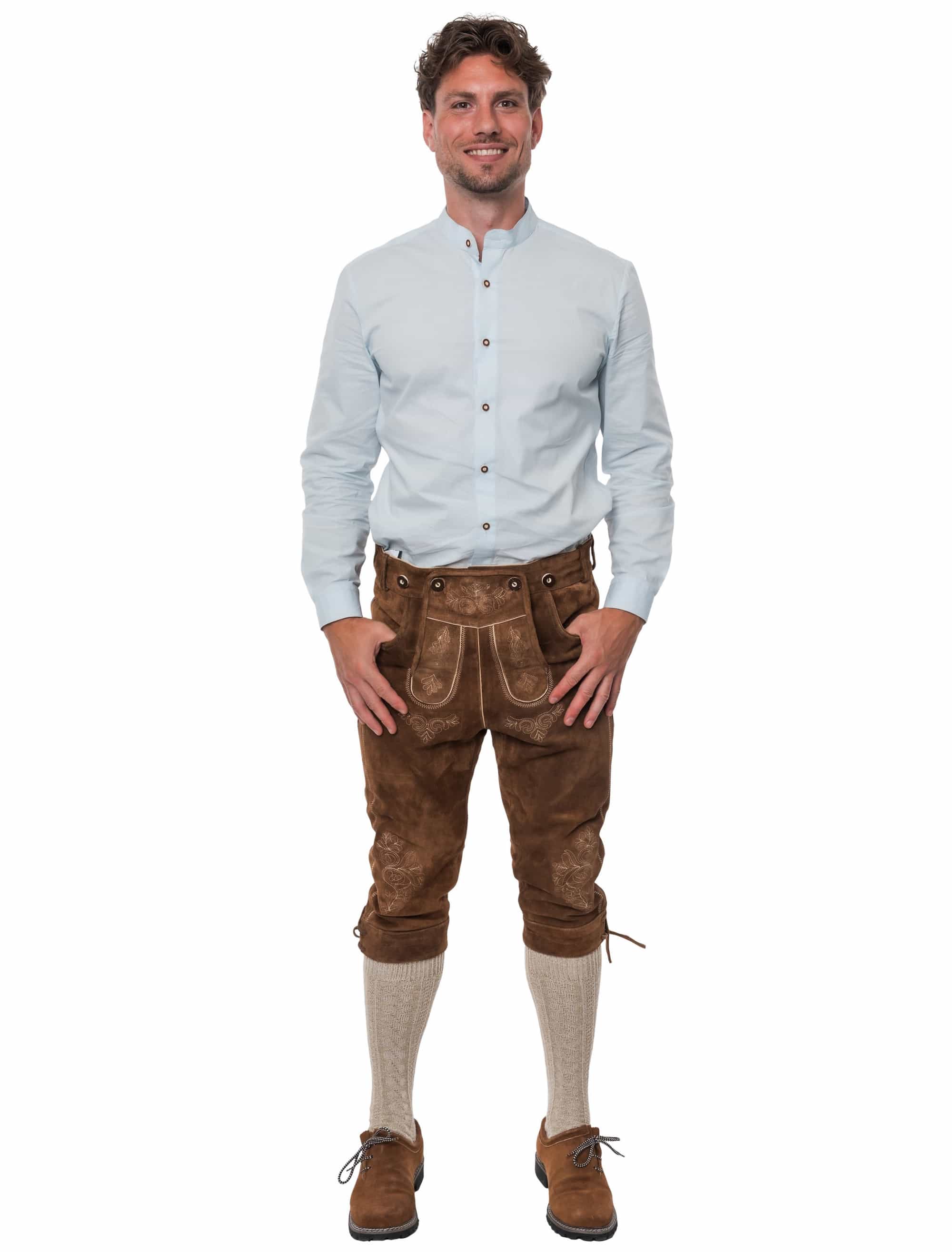 Lederhose Josef 3/4 lang Herren dunkelbraun L