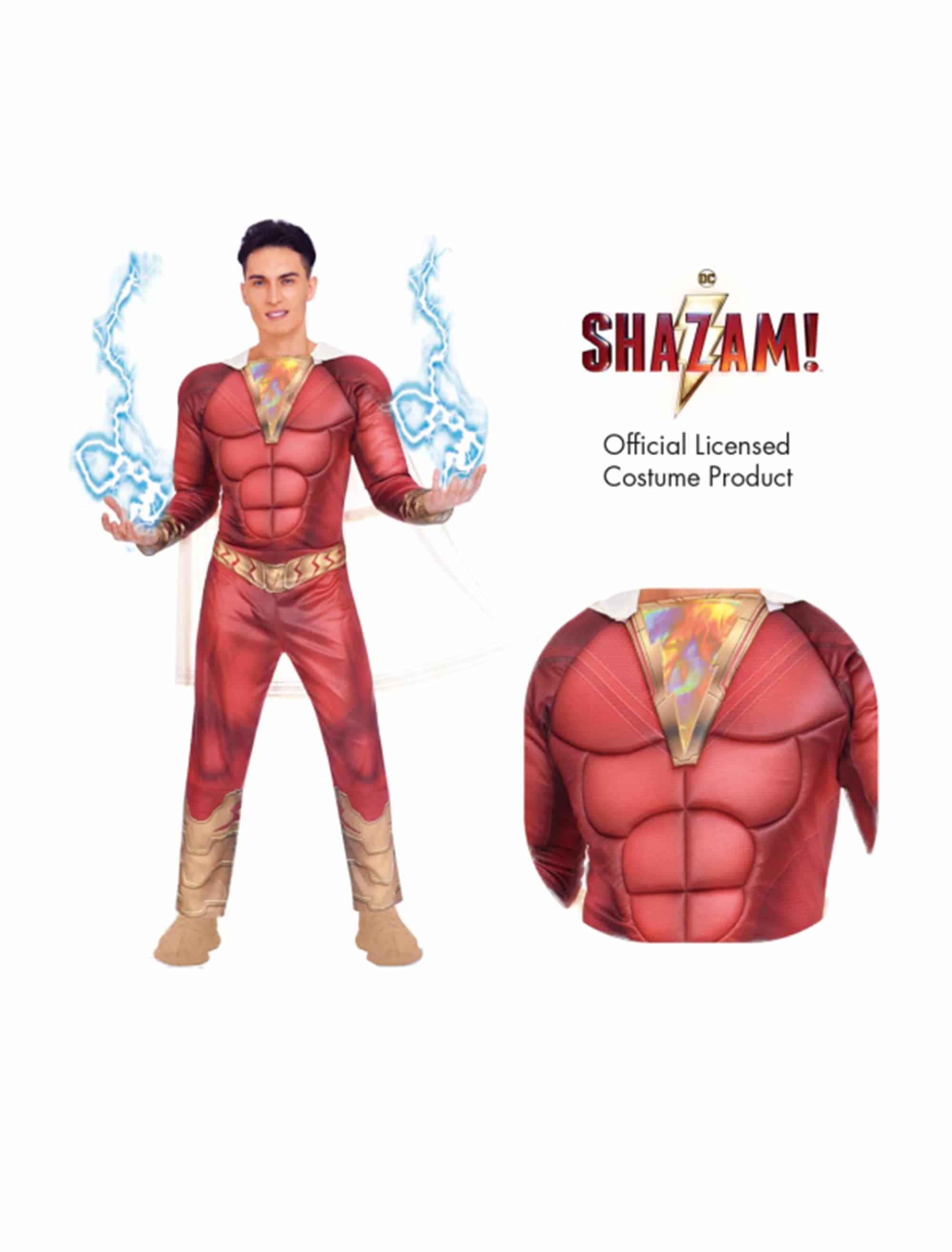 Kostüm Shazam 2-tlg. Herren rot/weiß M