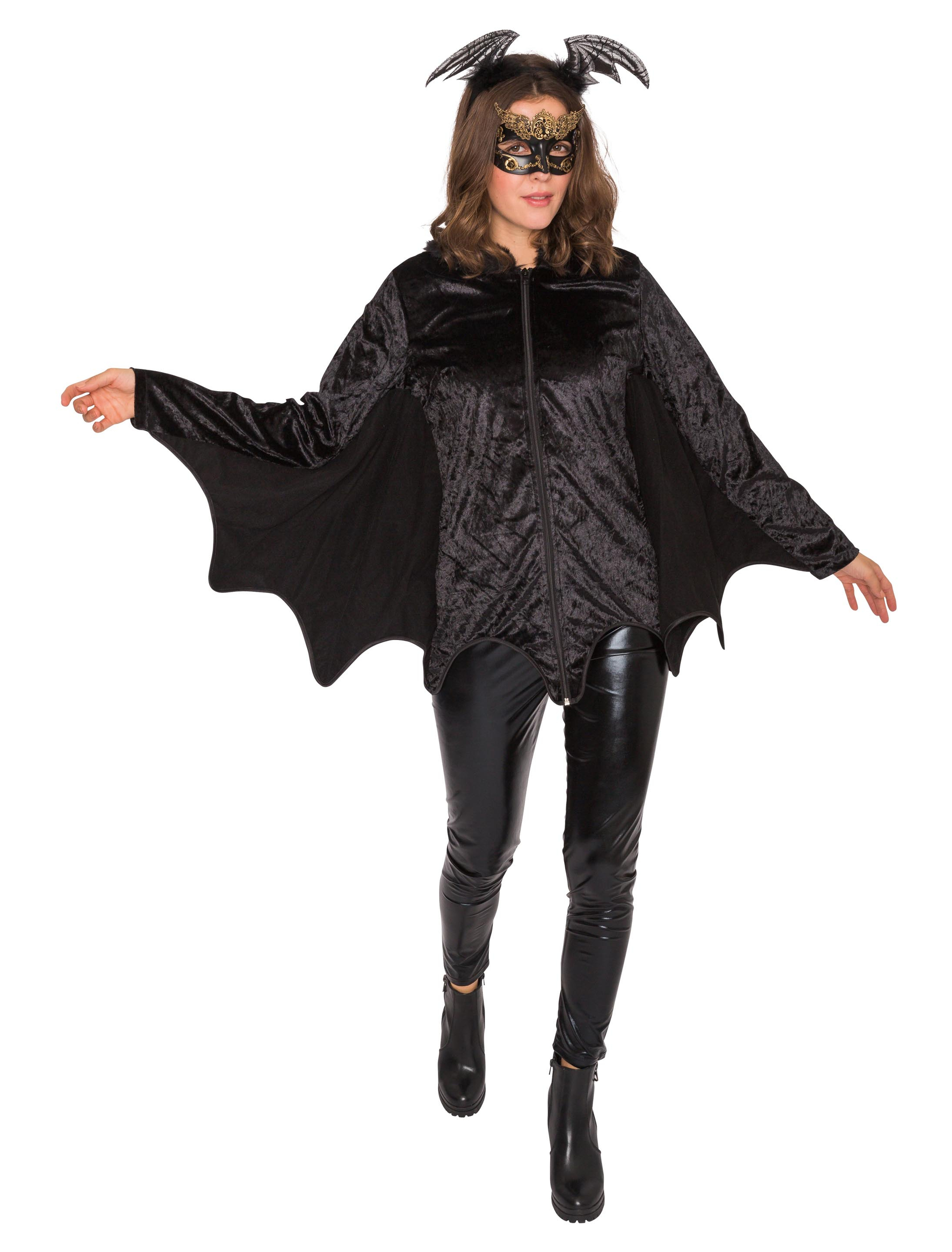 Jacke Fledermaus Damen schwarz S/M