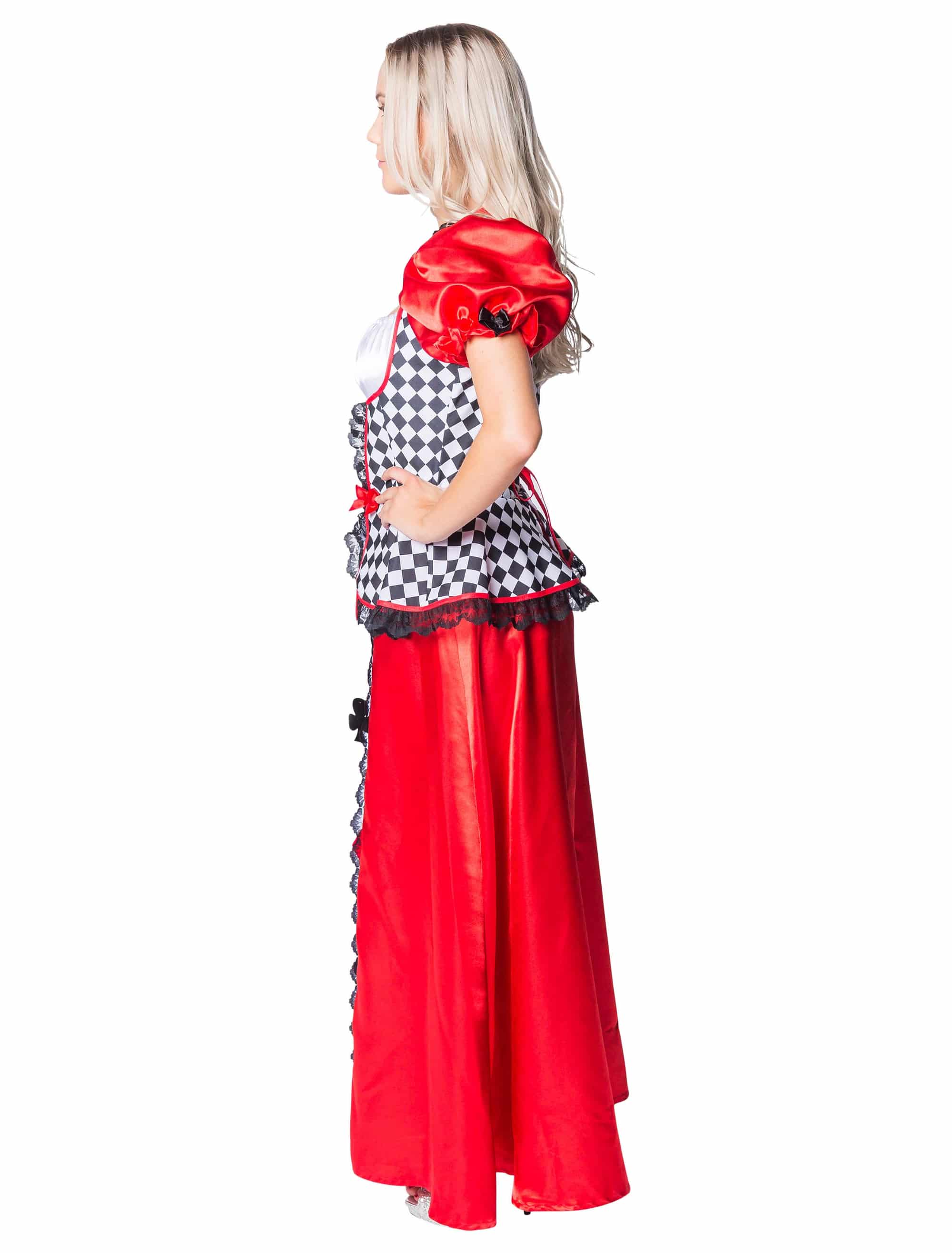 Kleid Kartenspielerin lang Damen bunt S